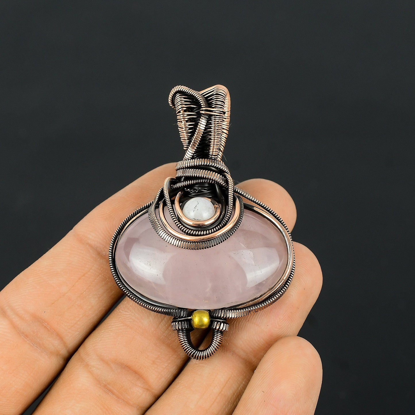 Pink Rose Quartz Gemstone Pendant