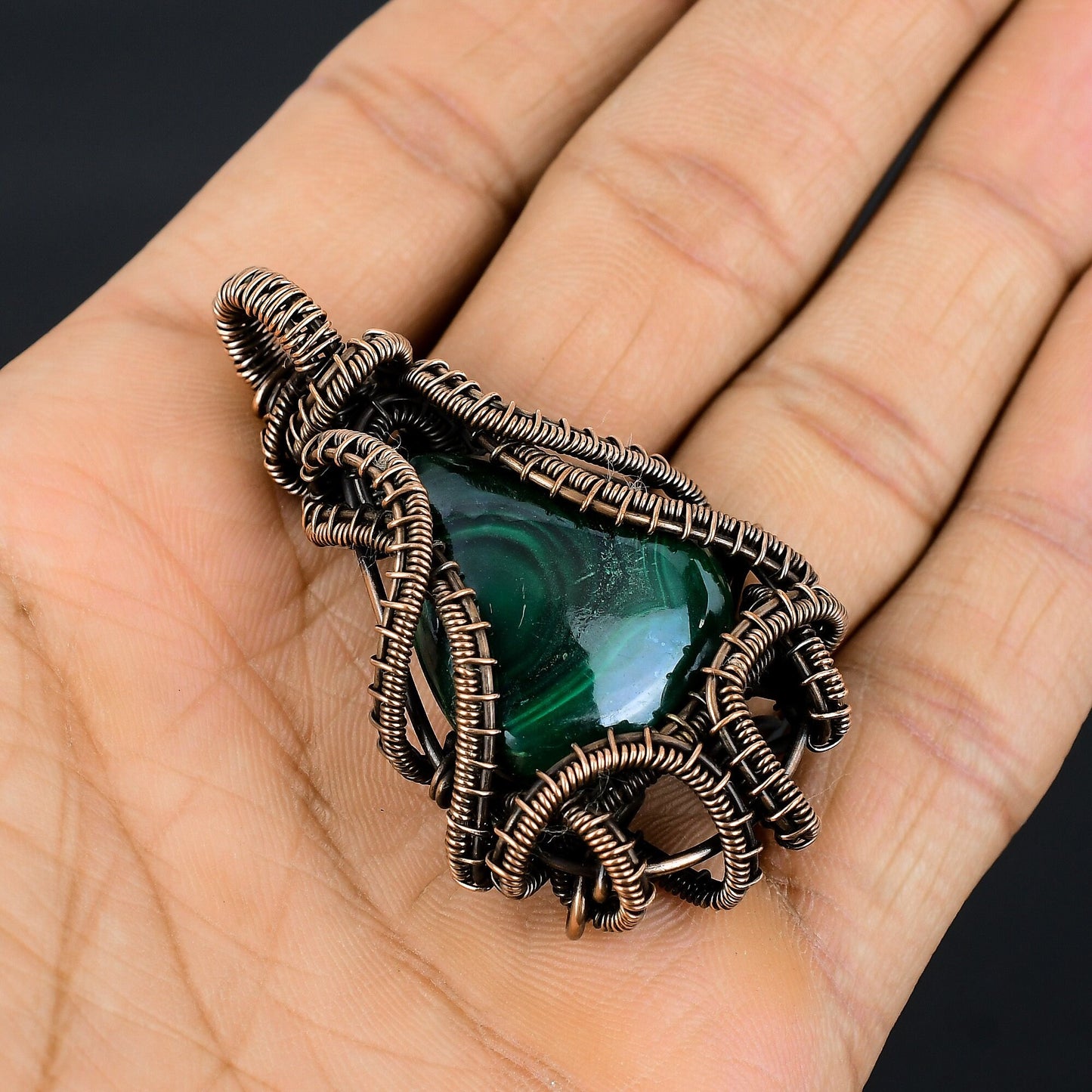 Green Malachite Gemstone Pendant