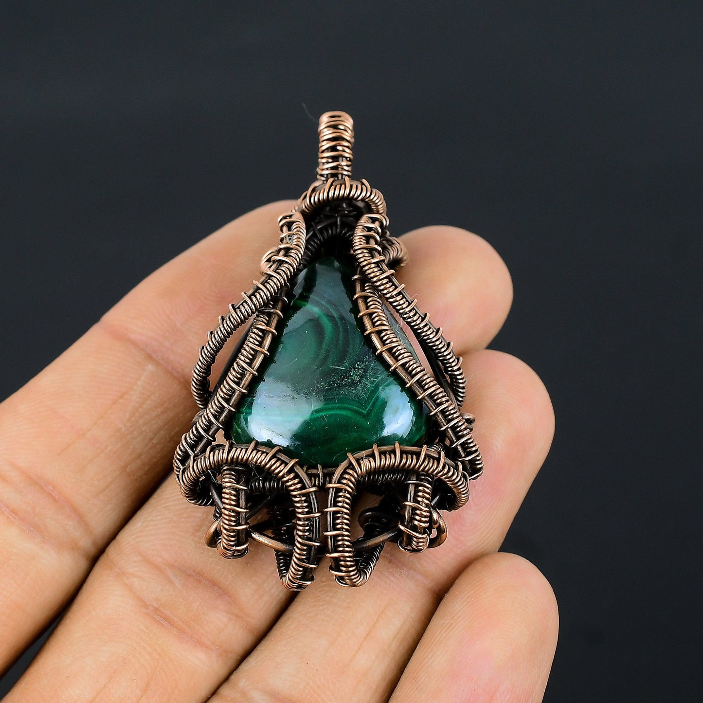 Green Malachite Gemstone Pendant