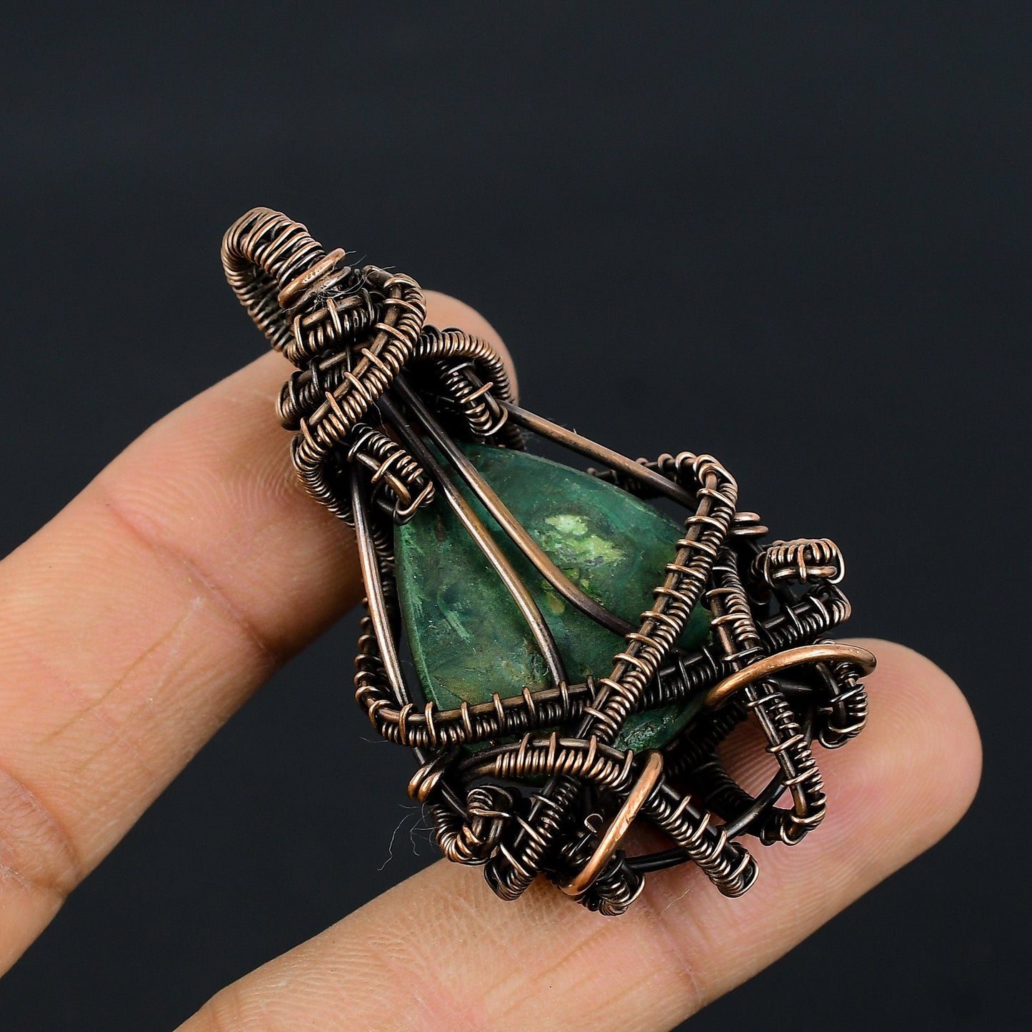 Green Malachite Gemstone Pendant