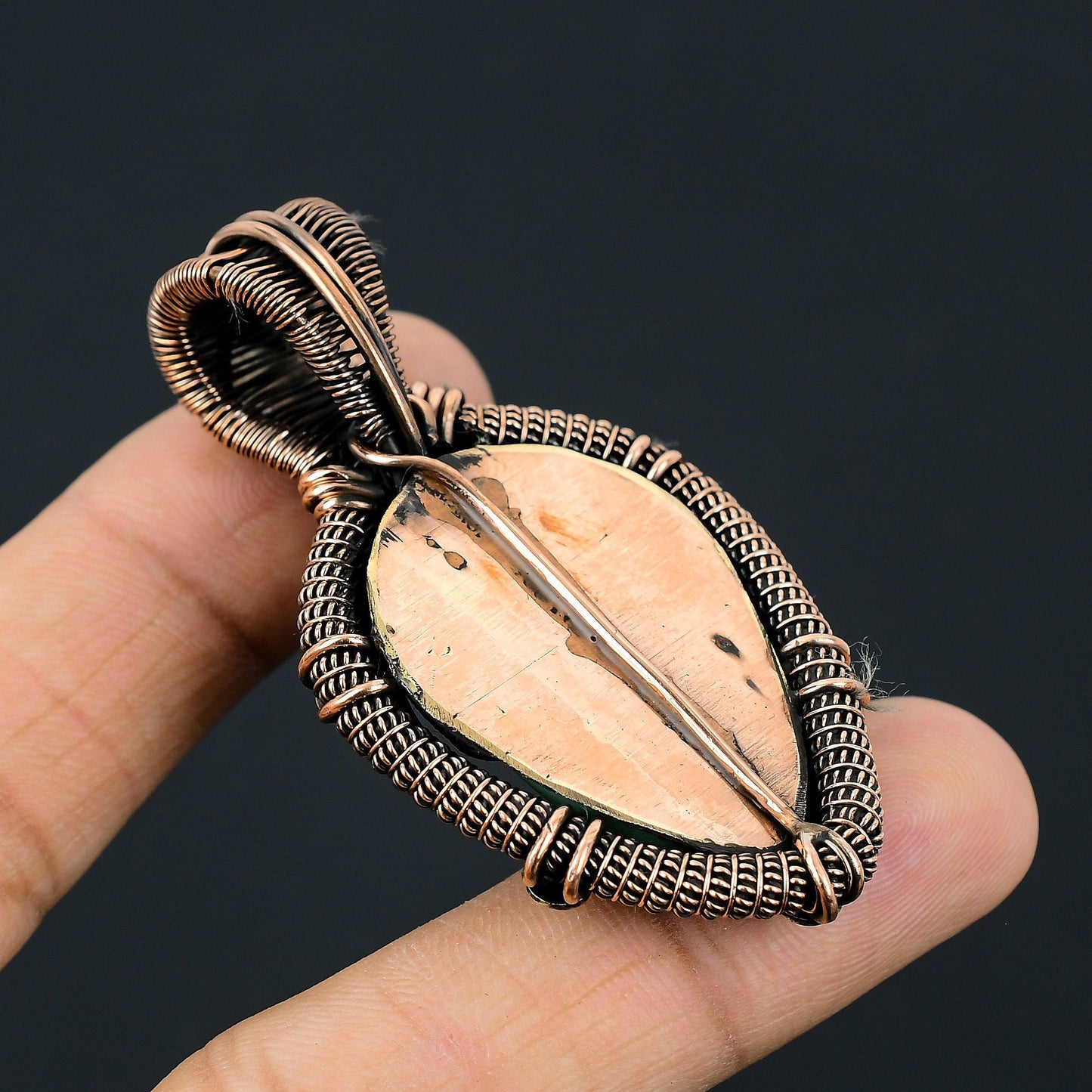 Green Carved Bone Gemstone Pendant