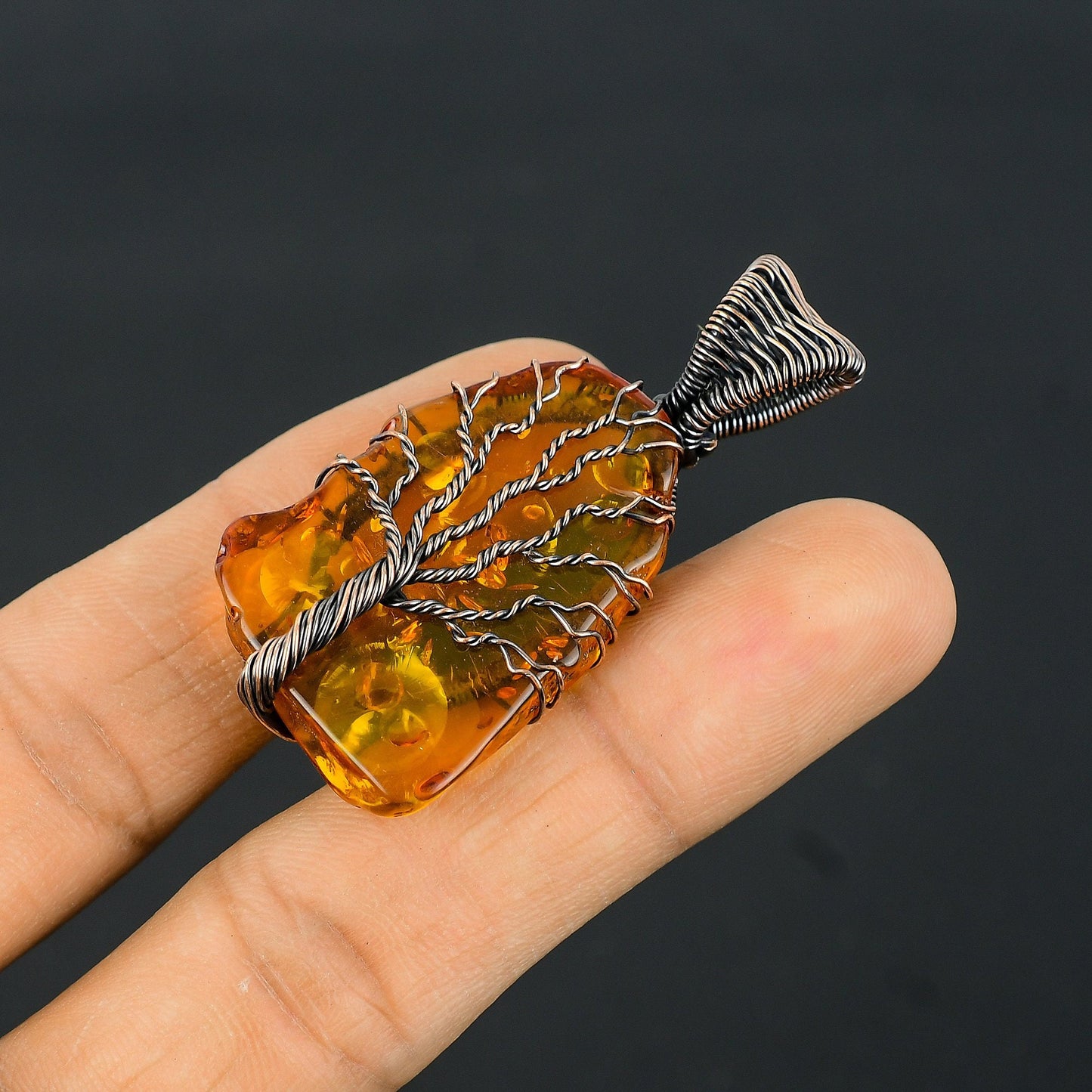 Golden Amber Gemstone Pendant