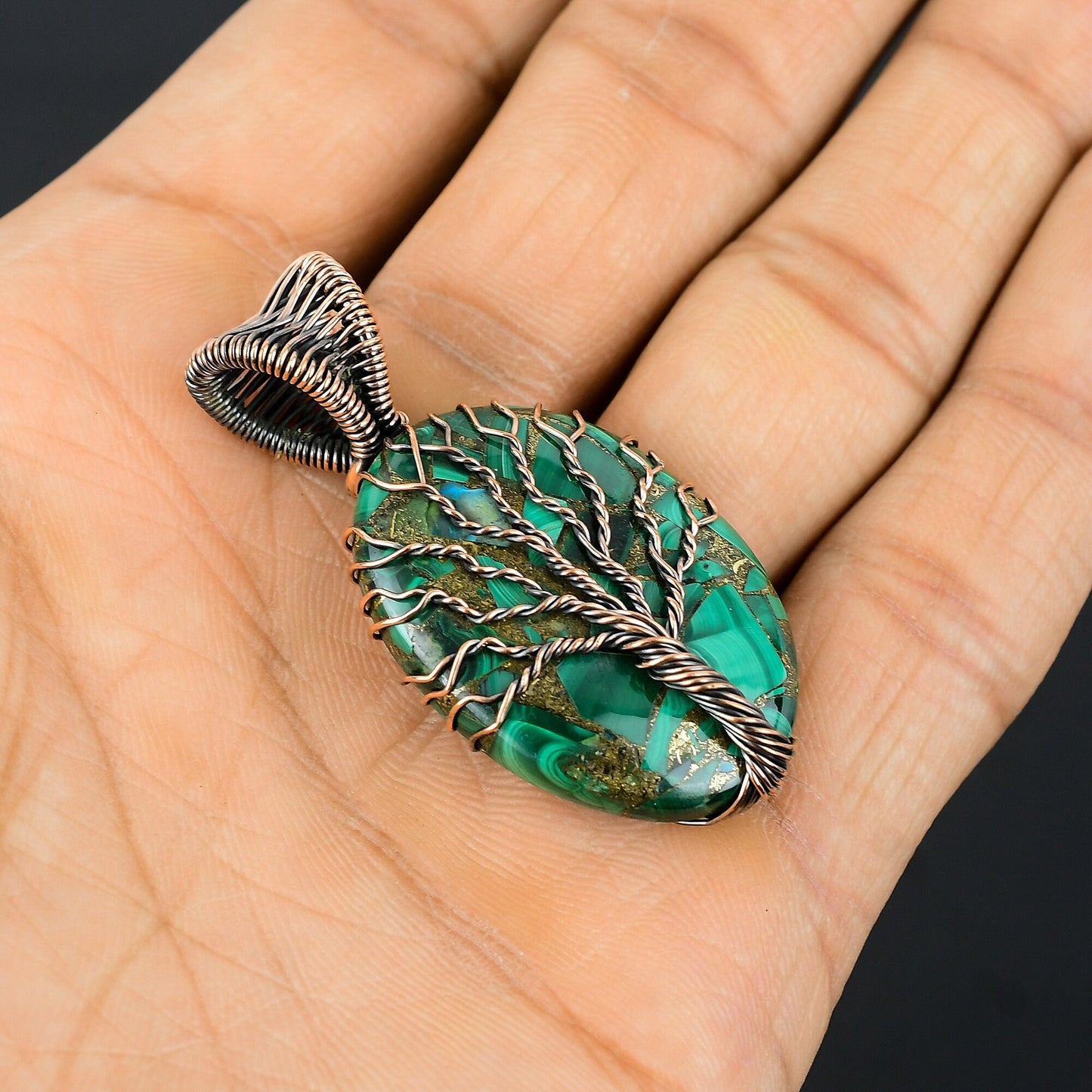Green Malachite Gemstone Pendant
