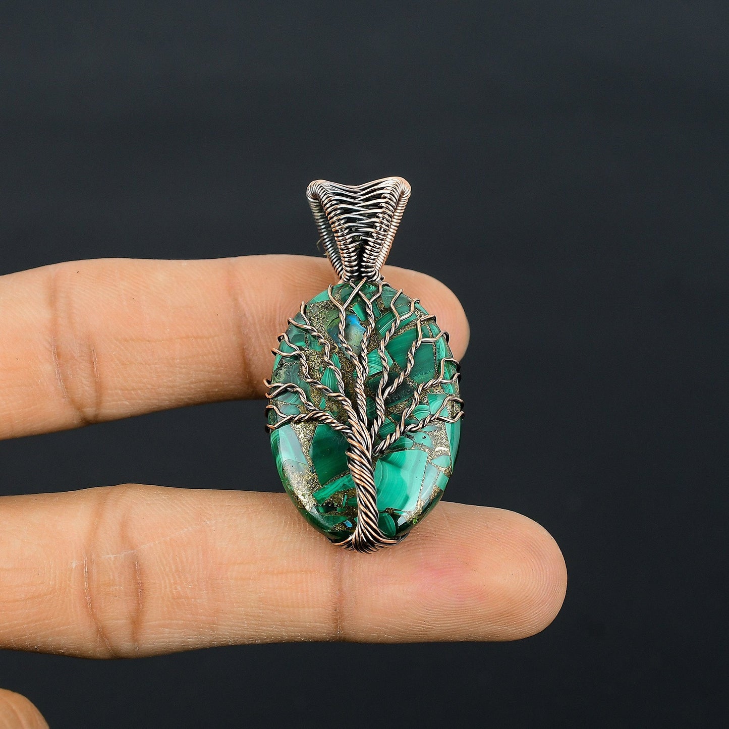 Green Malachite Gemstone Pendant