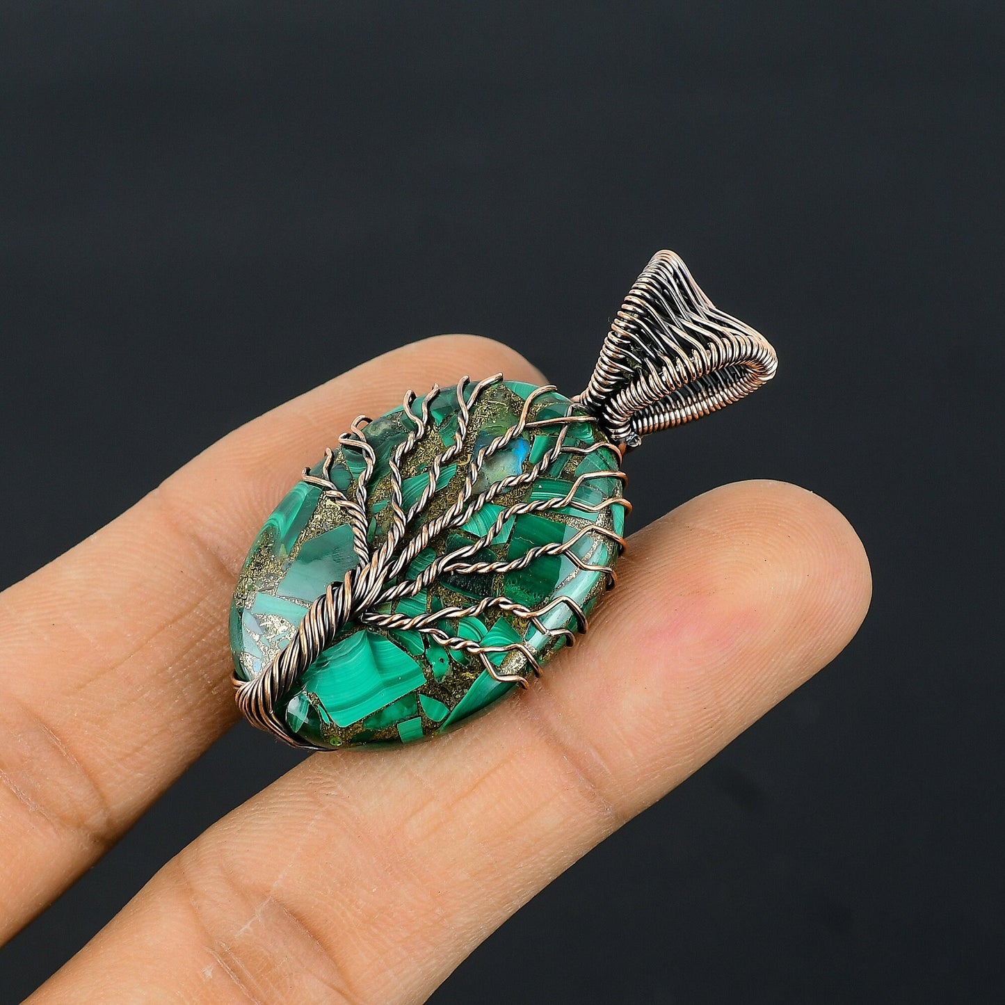 Green Malachite Gemstone Pendant