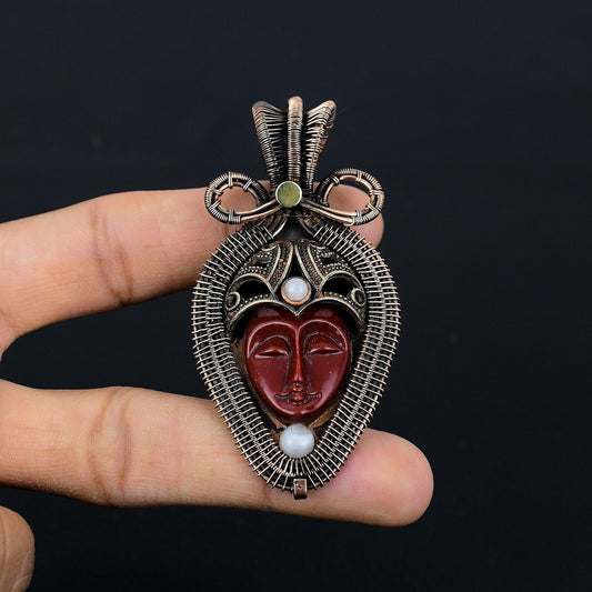 Red Moonstone Gemstone Pendant