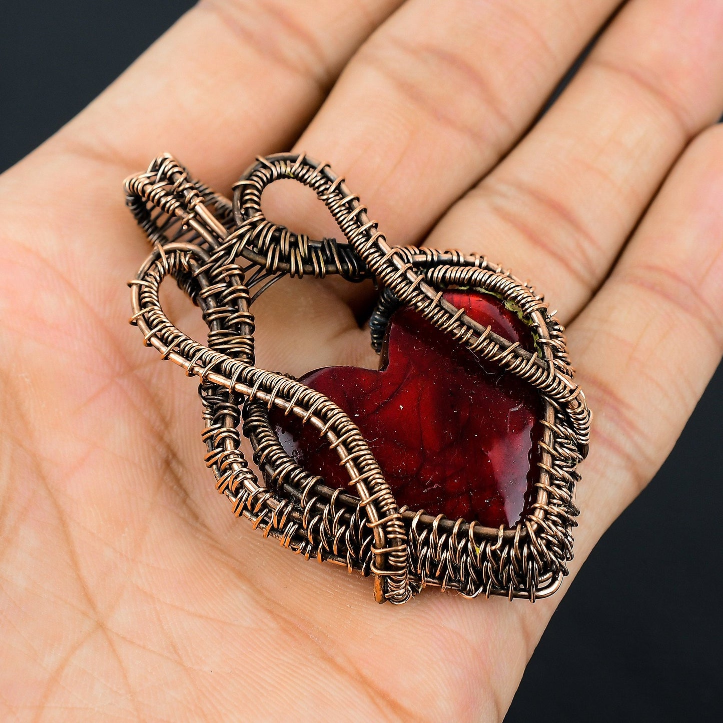 Red Flash Labradorite Gemstone Pendant