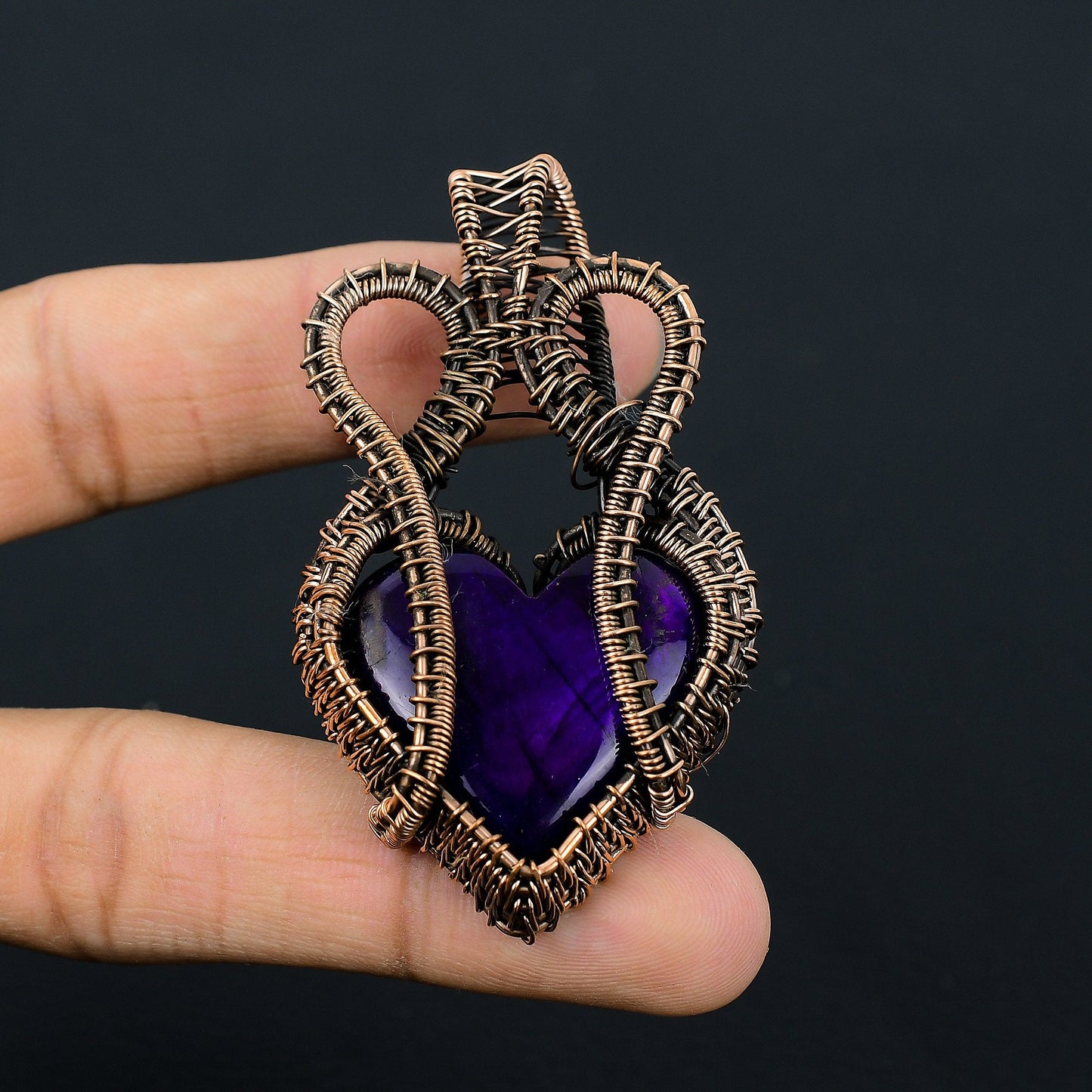 Purple Flash Labradorite Gemstone Pendant