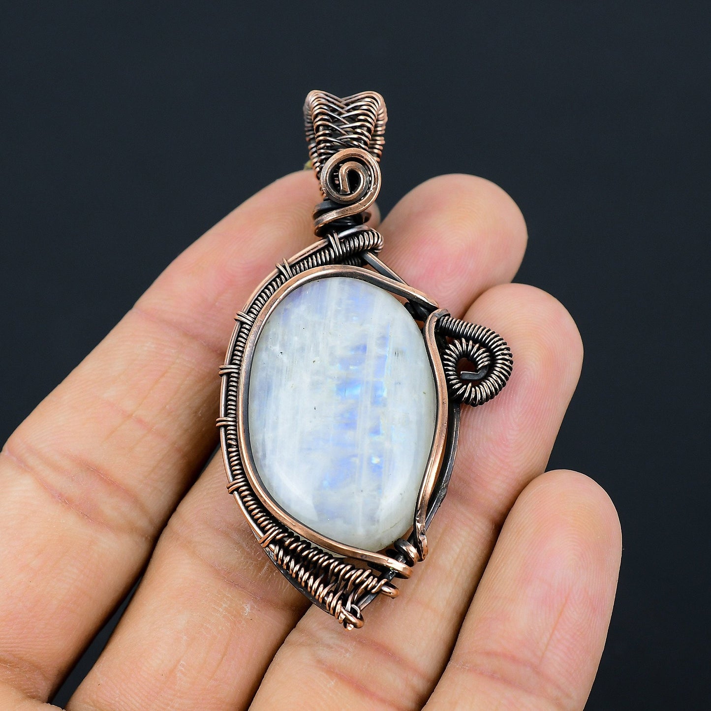 Rainbow Moonstone Gemstone Pendant