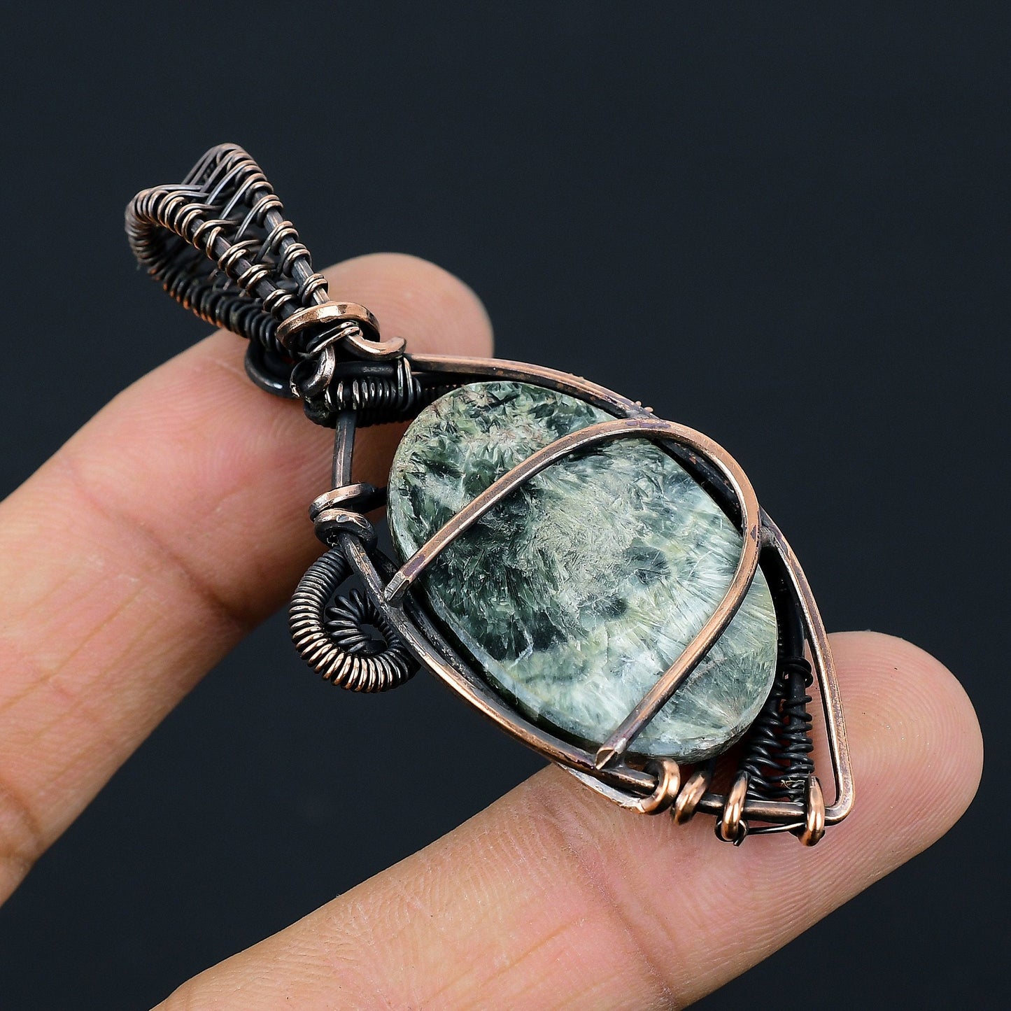 Green Seraphinite Gemstone Pendant