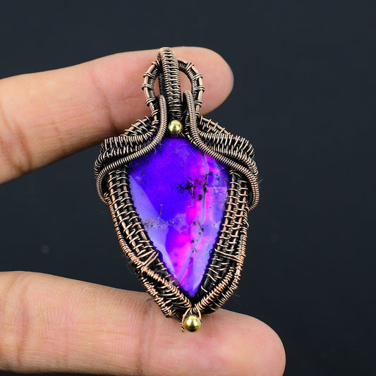 Purple Dendrite Opal Gemstone Pendant