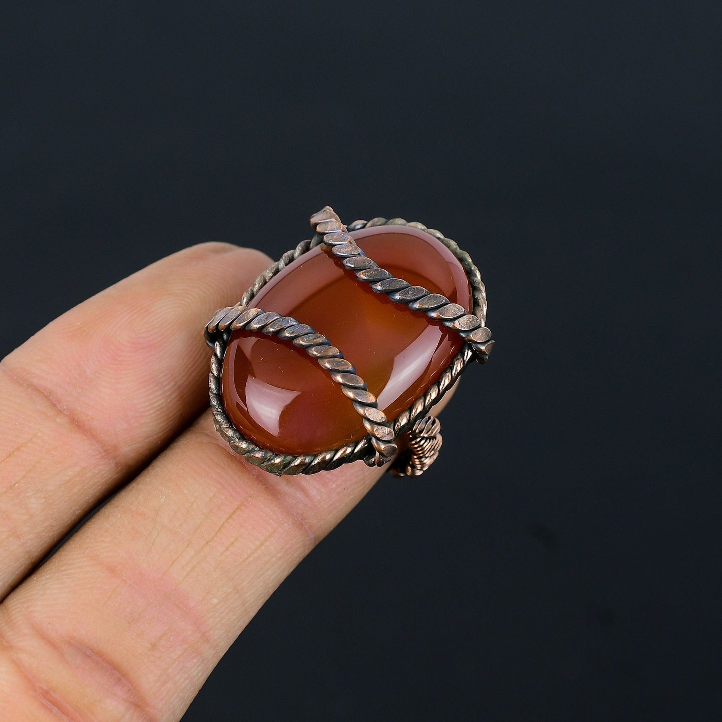 Red Carnelian Gemstone Ring