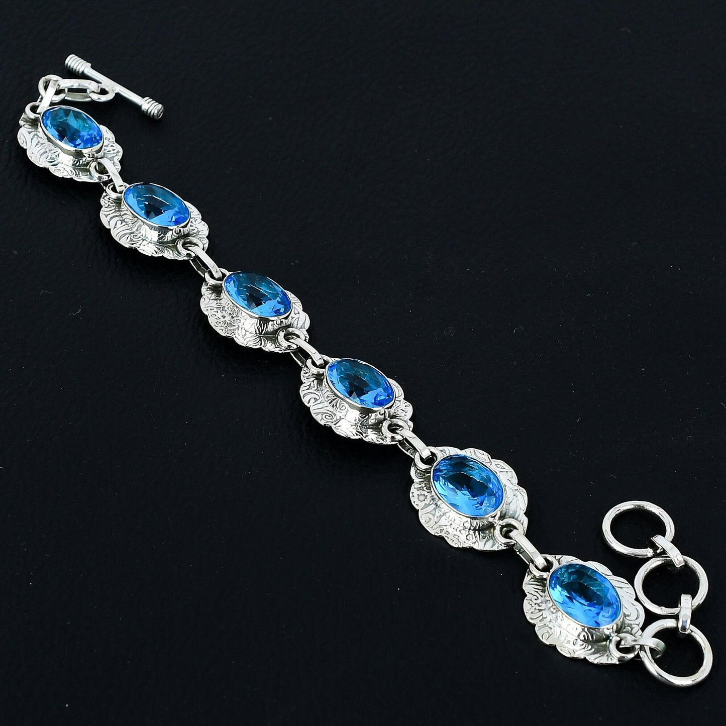 Swiss Blue Topaz Gemstone Bracelet