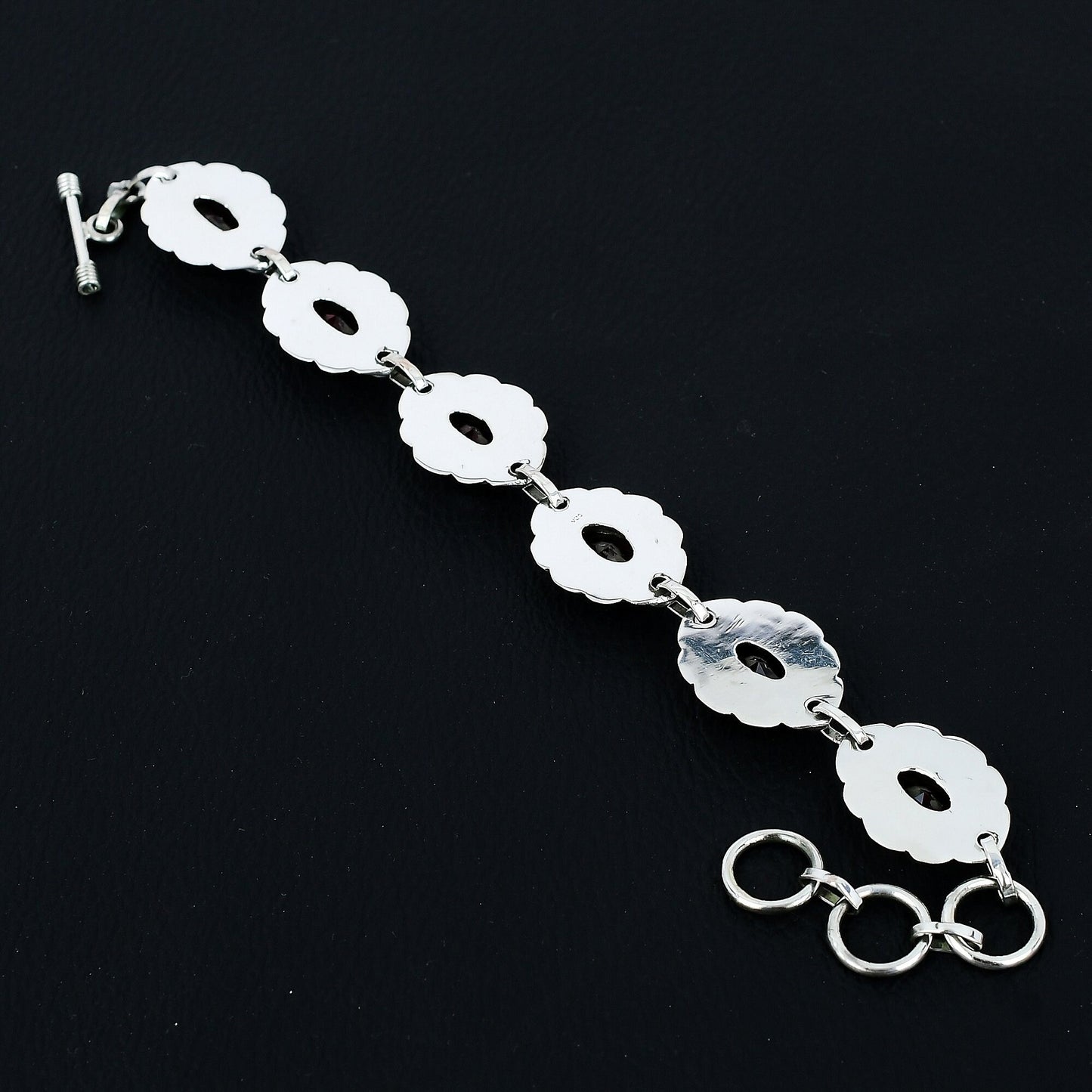 Handmade Red Garnet Sterling Silver Bracelet