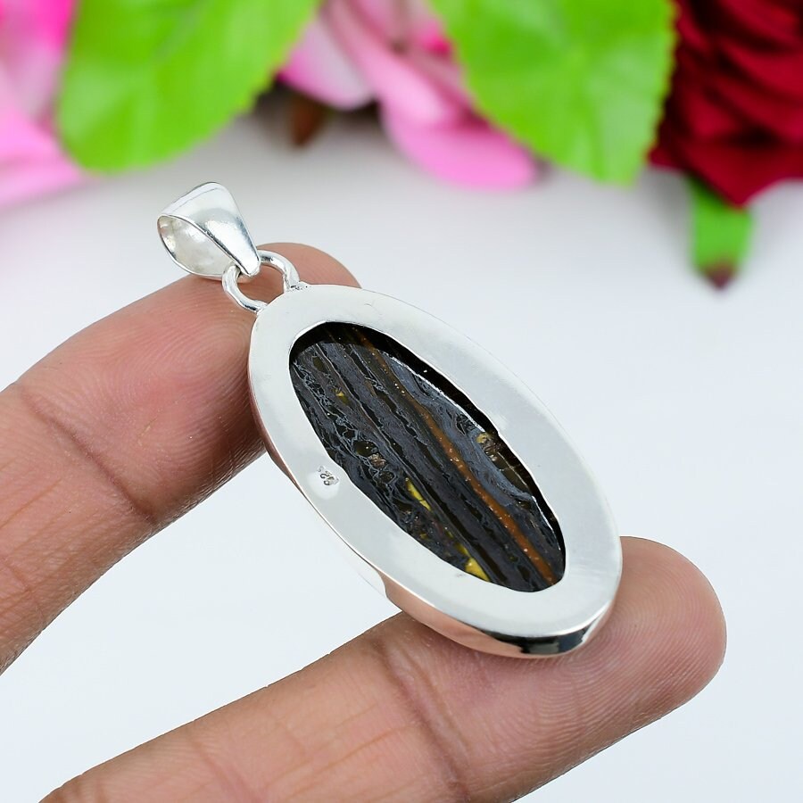 Iron Tiger Eye Sterling Silver Pendant