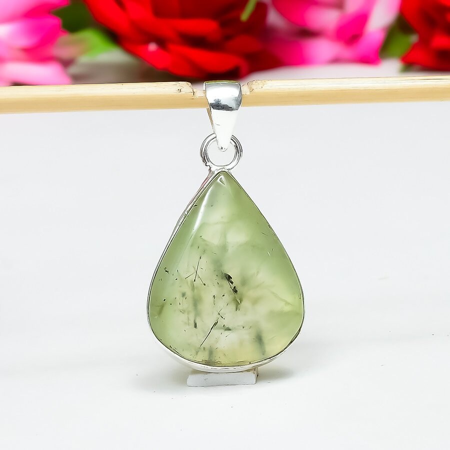 Green Prehnite Gemstone Pendant