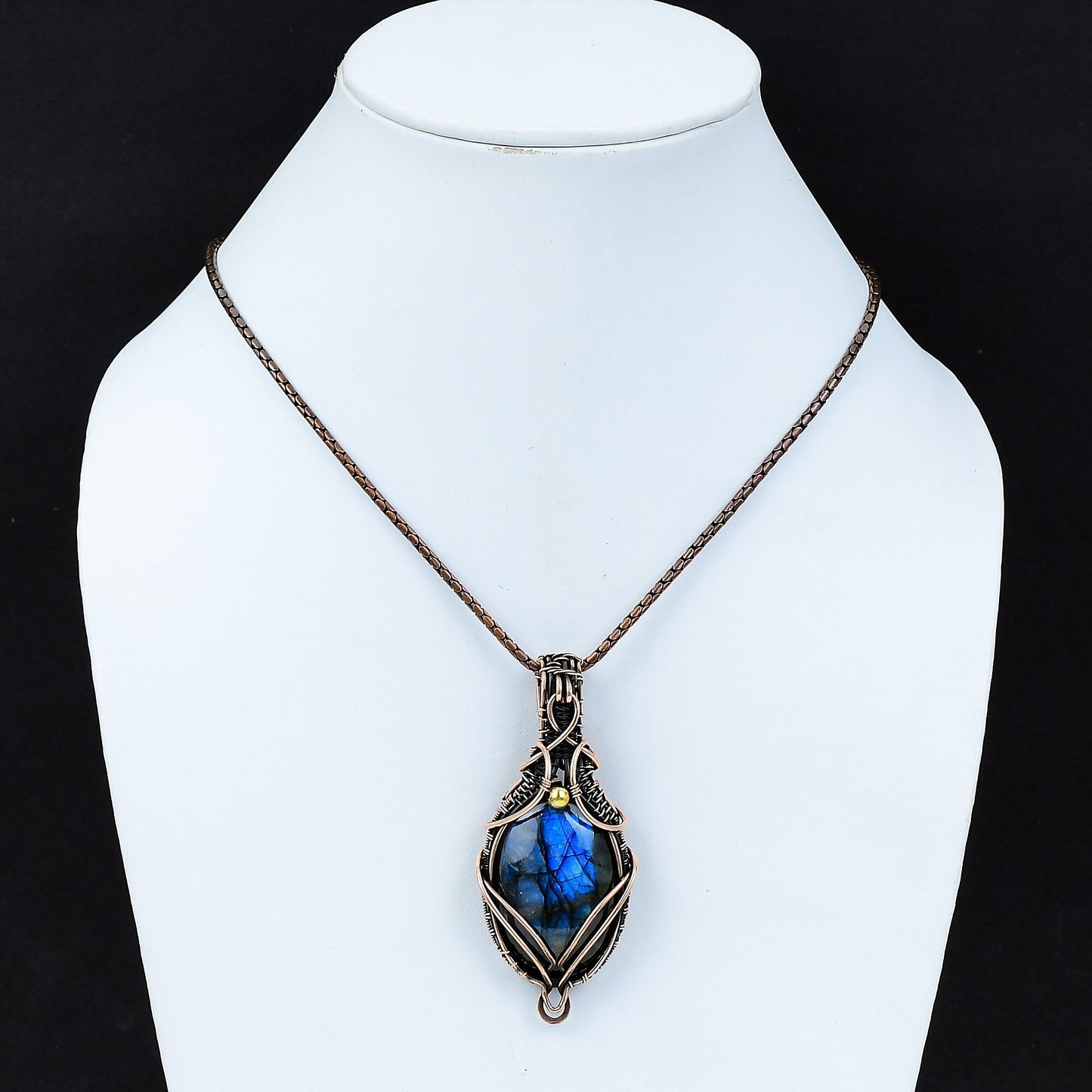 Copper Labradorite Gemstone Pendant
