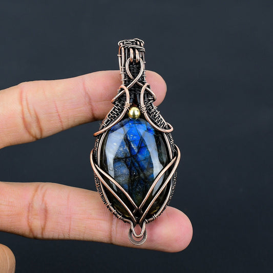 Copper Labradorite Gemstone Pendant