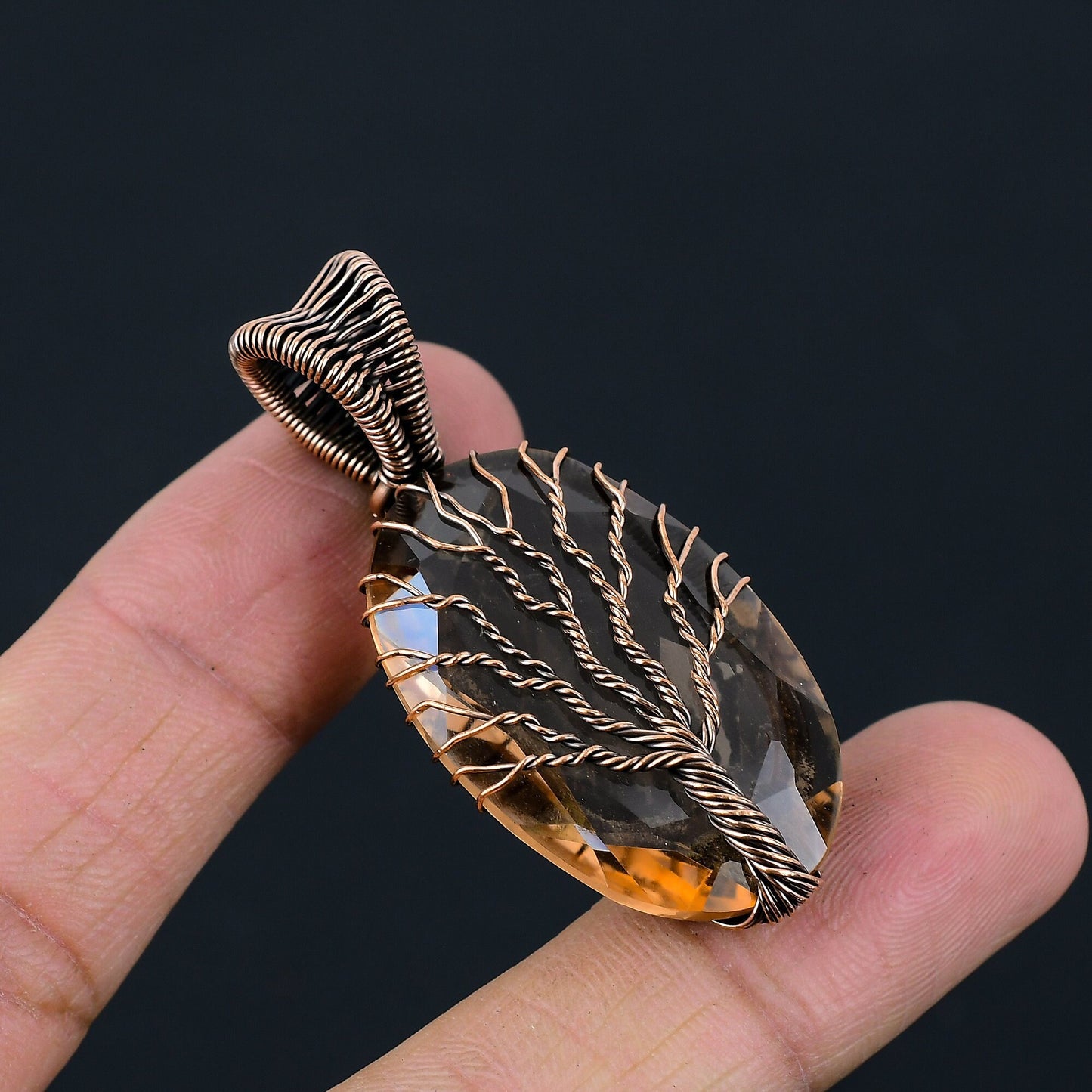 Pink Morganite Gemstone Tree of Life Pendant