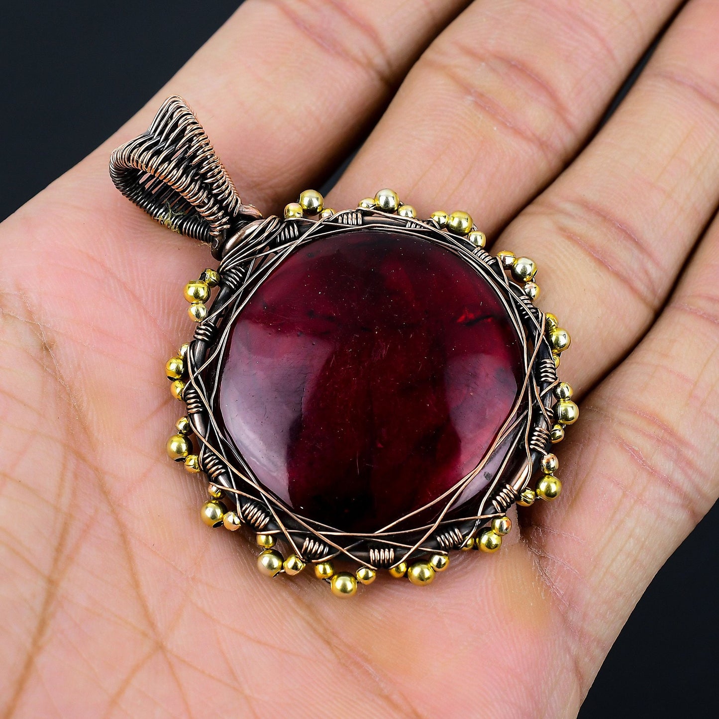 Red Labradorite Gemstone Pendant