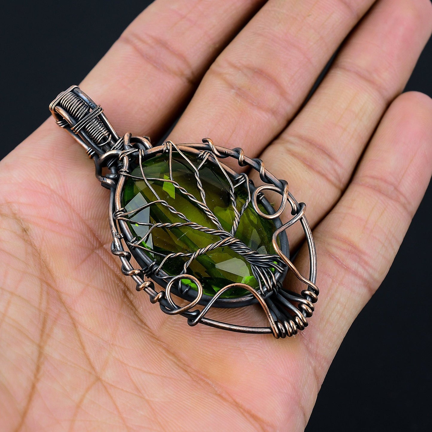 Green Peridot Gemstone Pendant