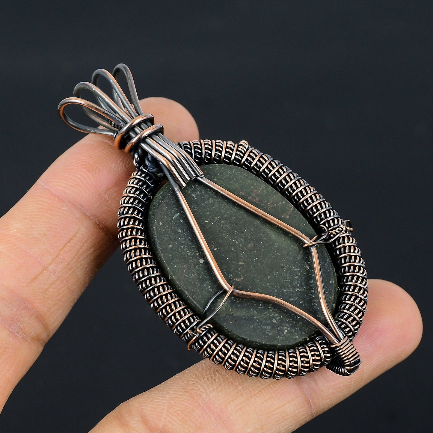 Copper Abalone Gemstone Pendant