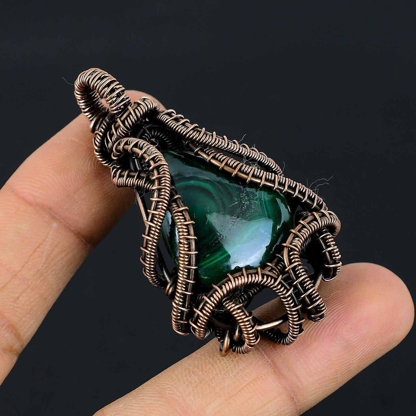 Green Malachite Gemstone Pendant