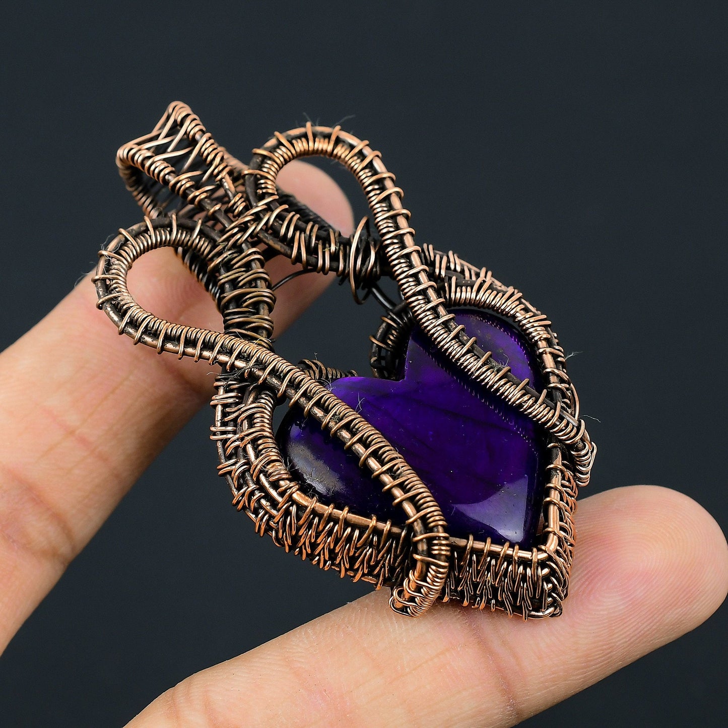 Purple Flash Labradorite Gemstone Pendant