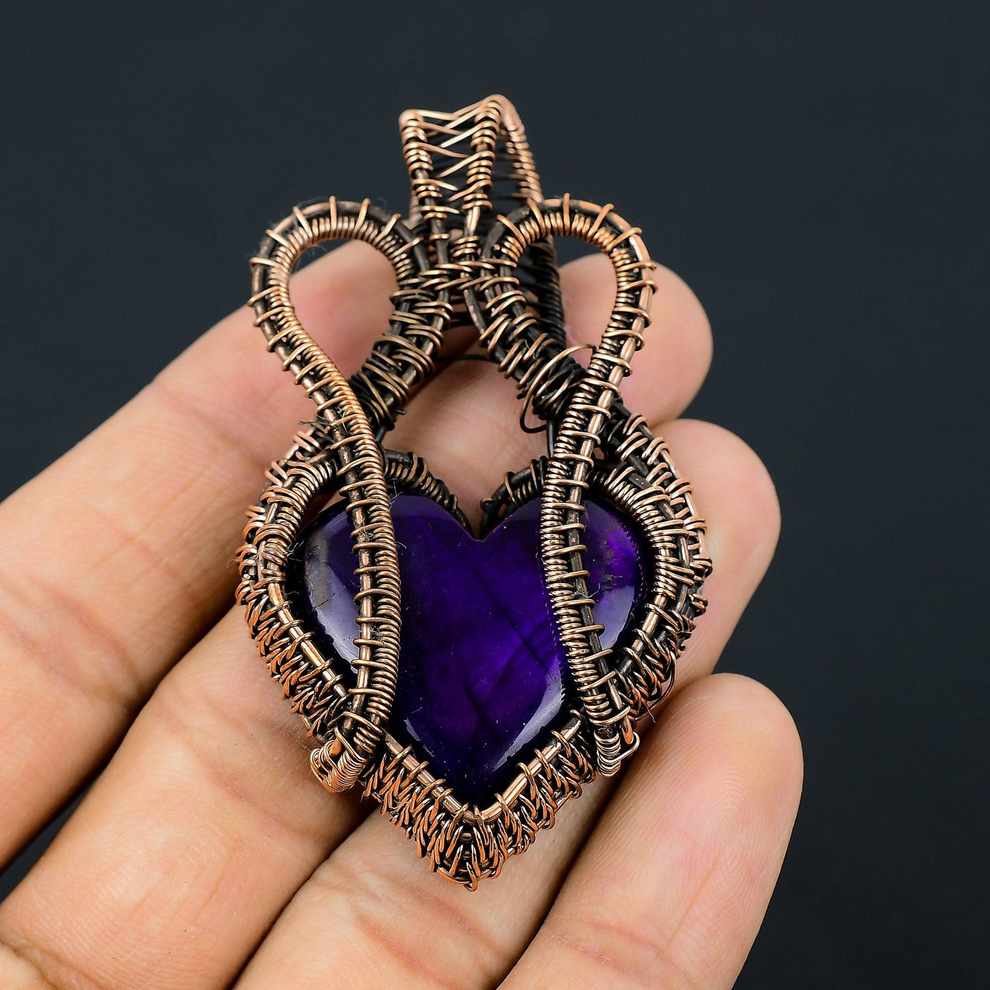 Purple Flash Labradorite Gemstone Pendant