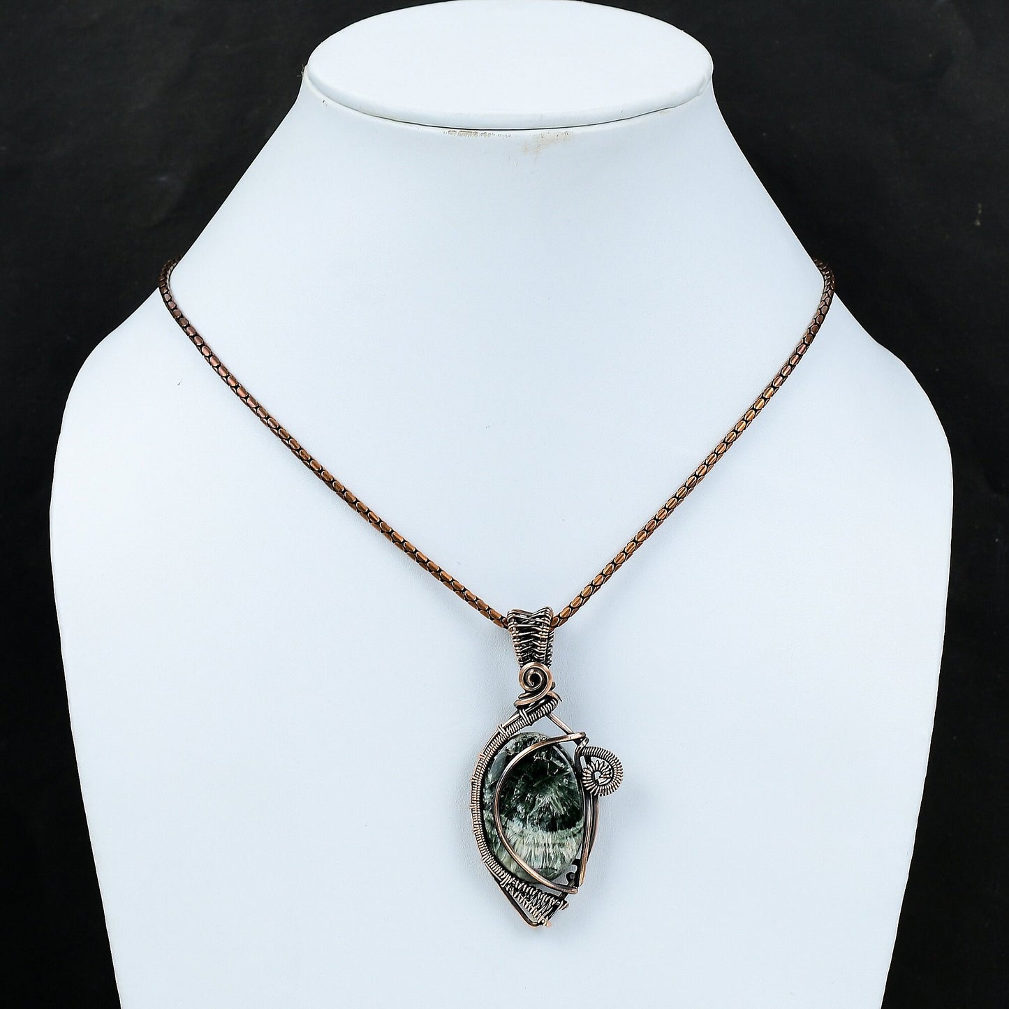 Green Seraphinite Gemstone Pendant