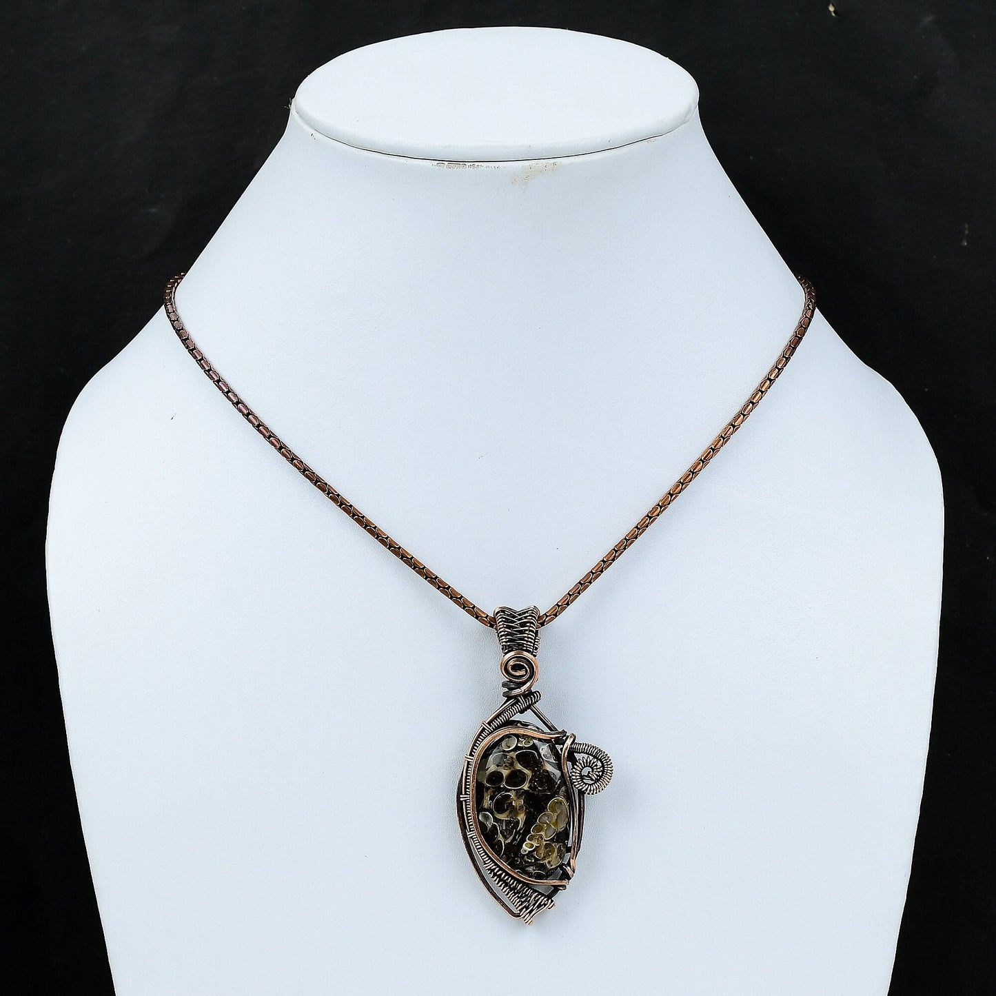 Brown Turritella Agate Gemstone Pendant