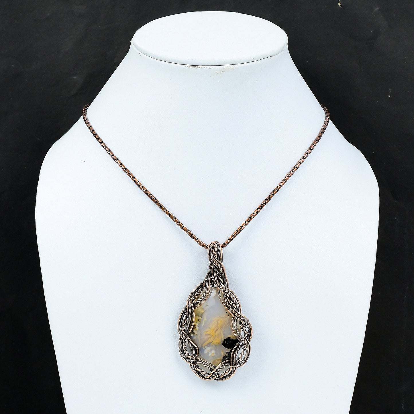 Golden Brown Tiger Dendrite Gemstone Pendant