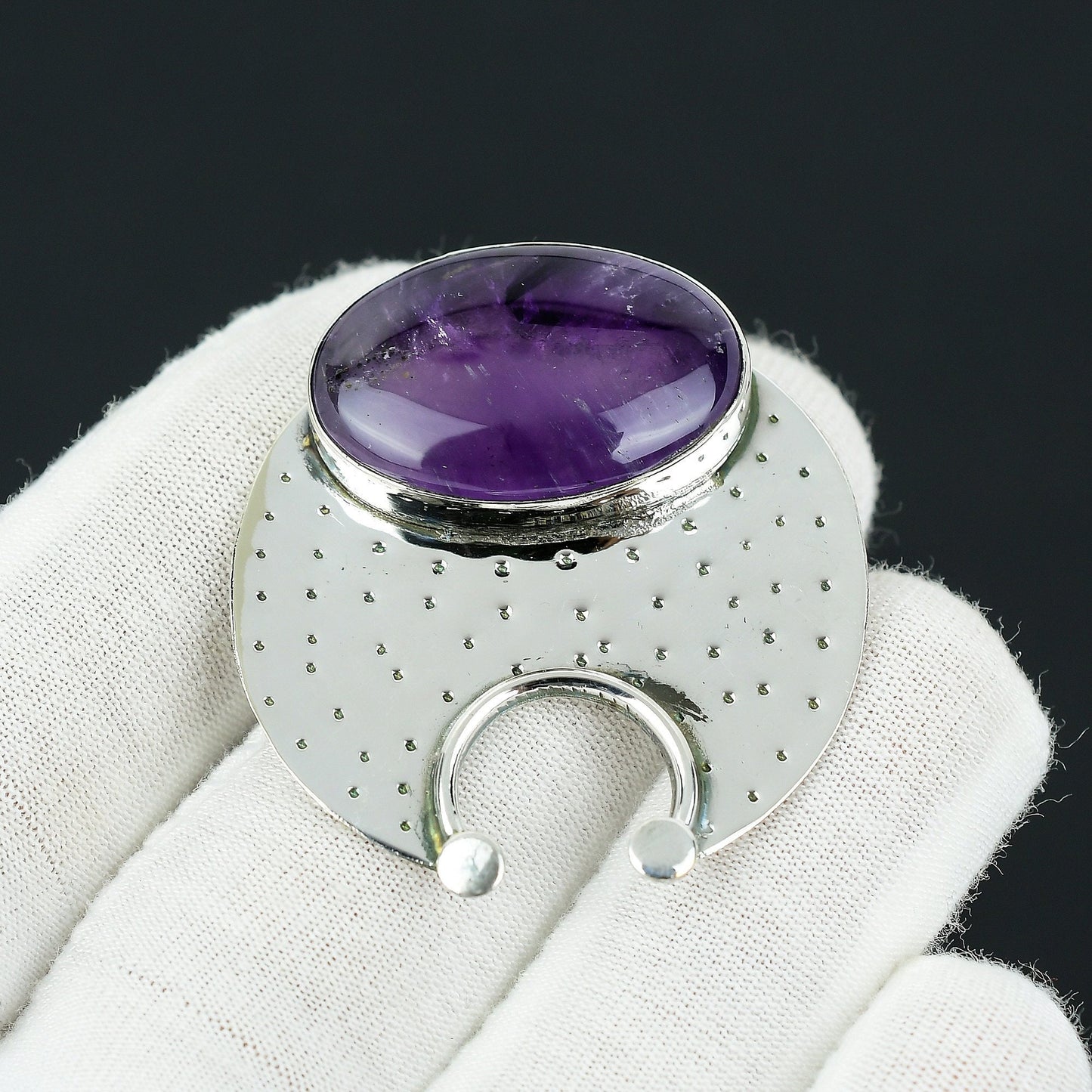 Purple Amethyst Silver Pendant