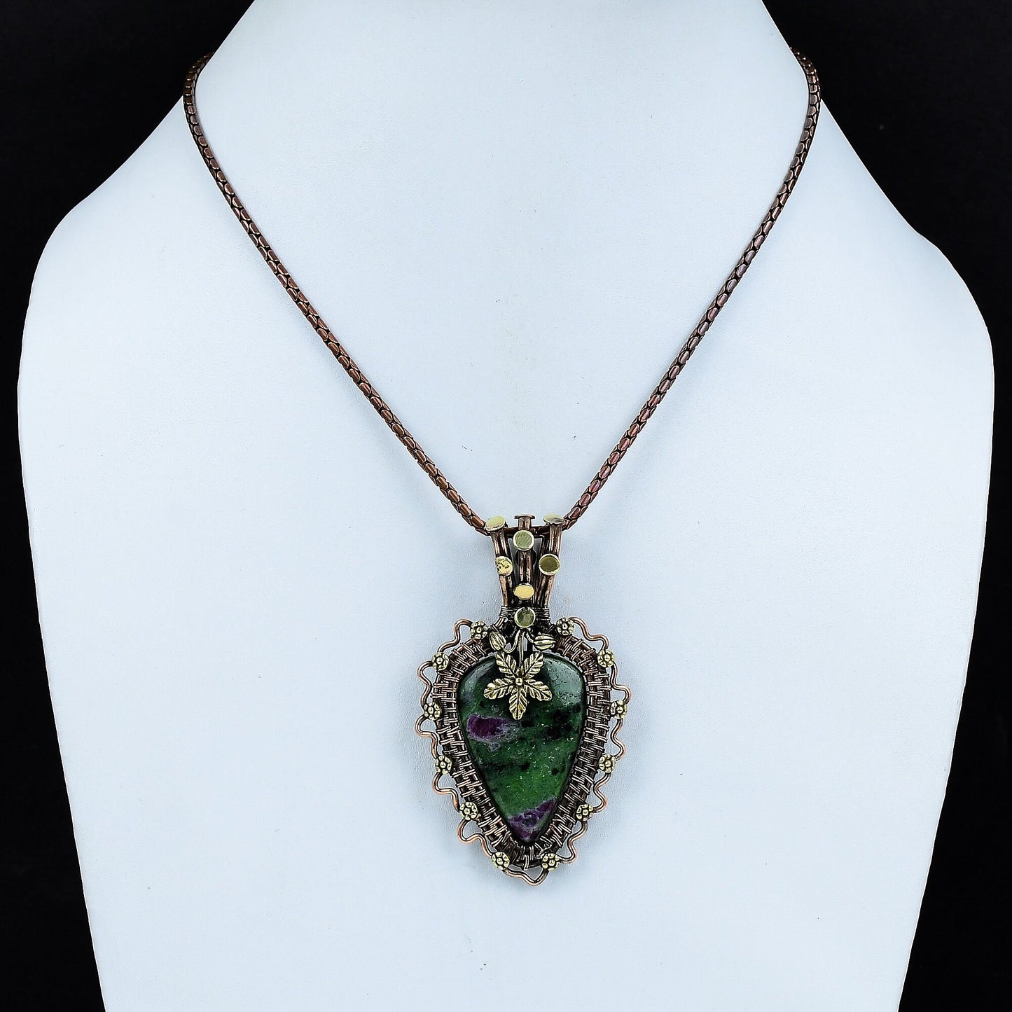 Green Ruby Zoisite Gemstone Pendant