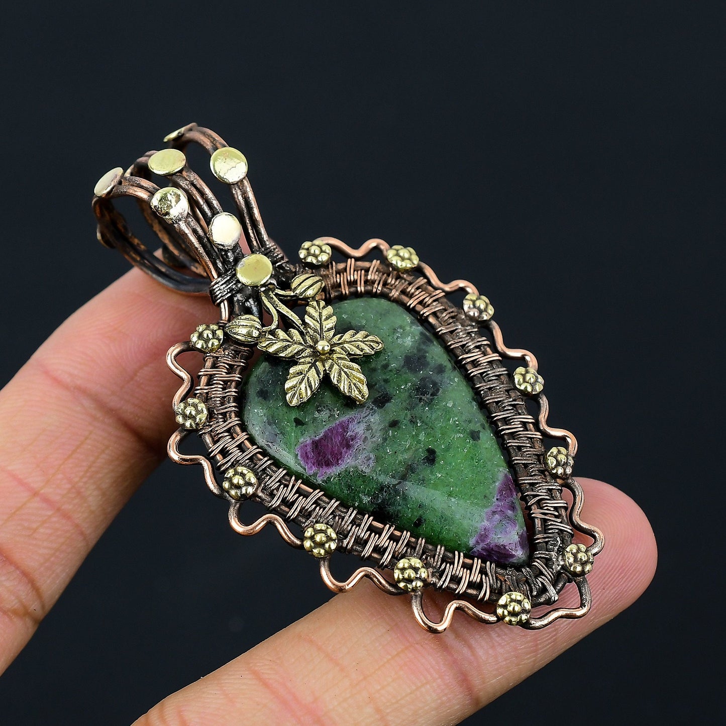 Green Ruby Zoisite Gemstone Pendant