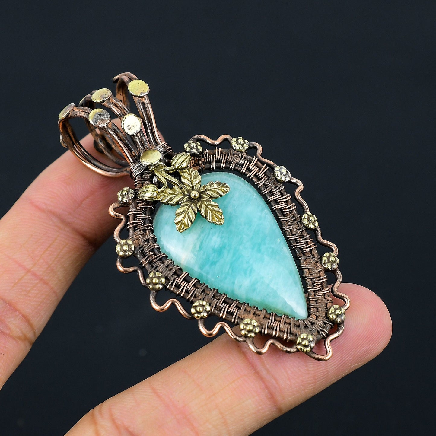Turquoise Amazonite Gemstone Pendant