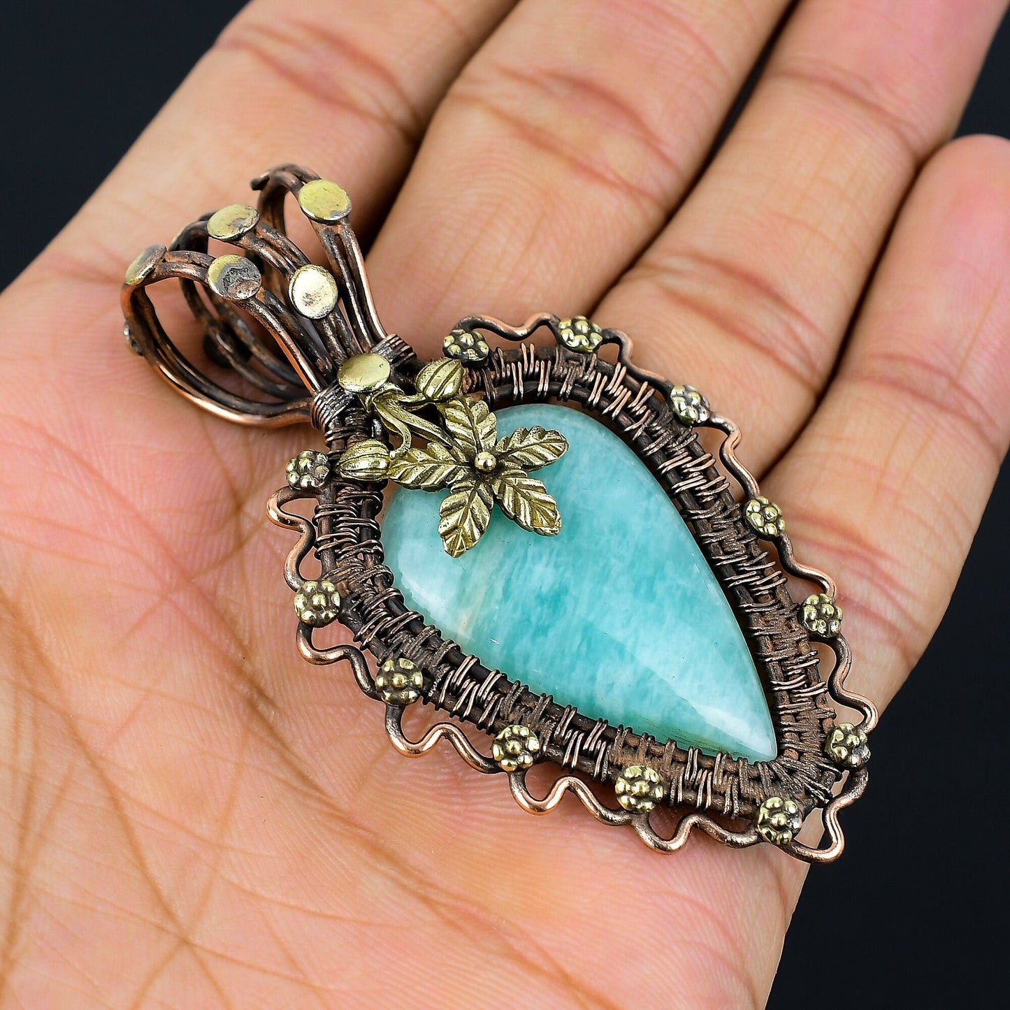 Turquoise Amazonite Gemstone Pendant