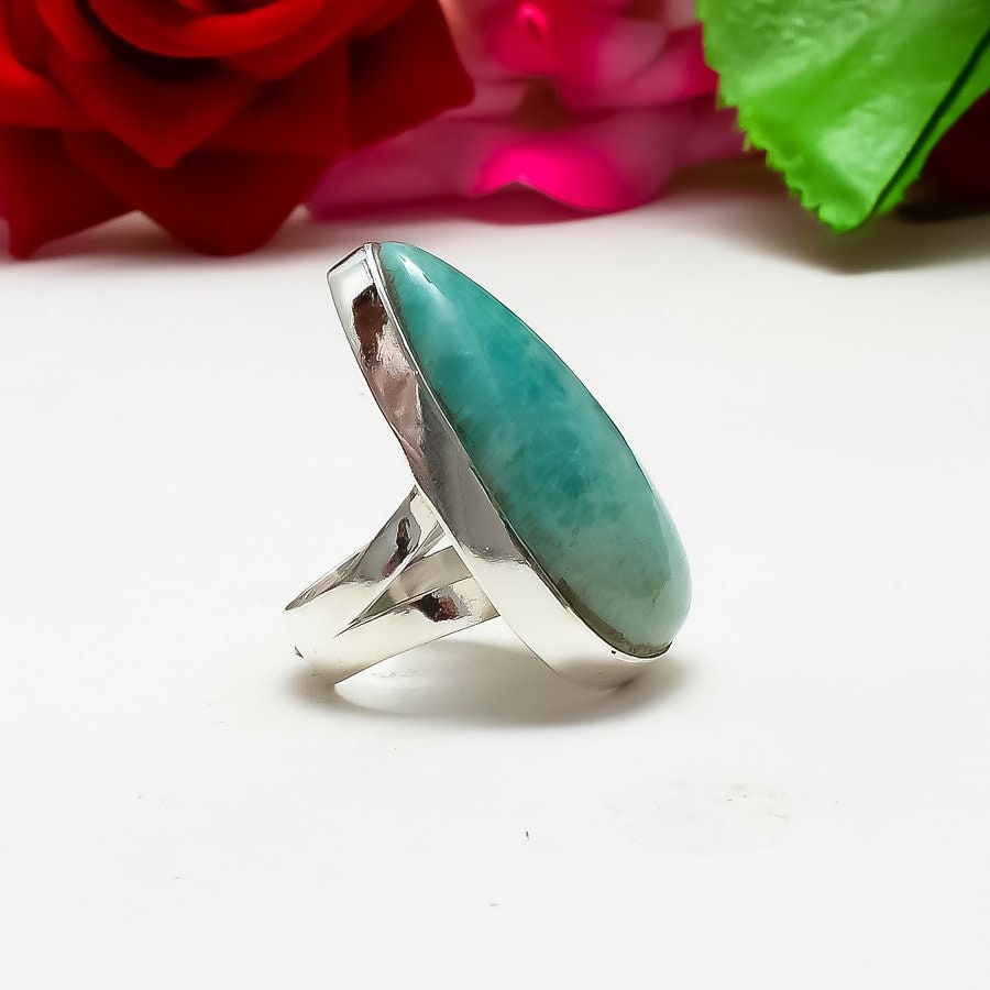 Green Amazonite Sterling Silver Ring