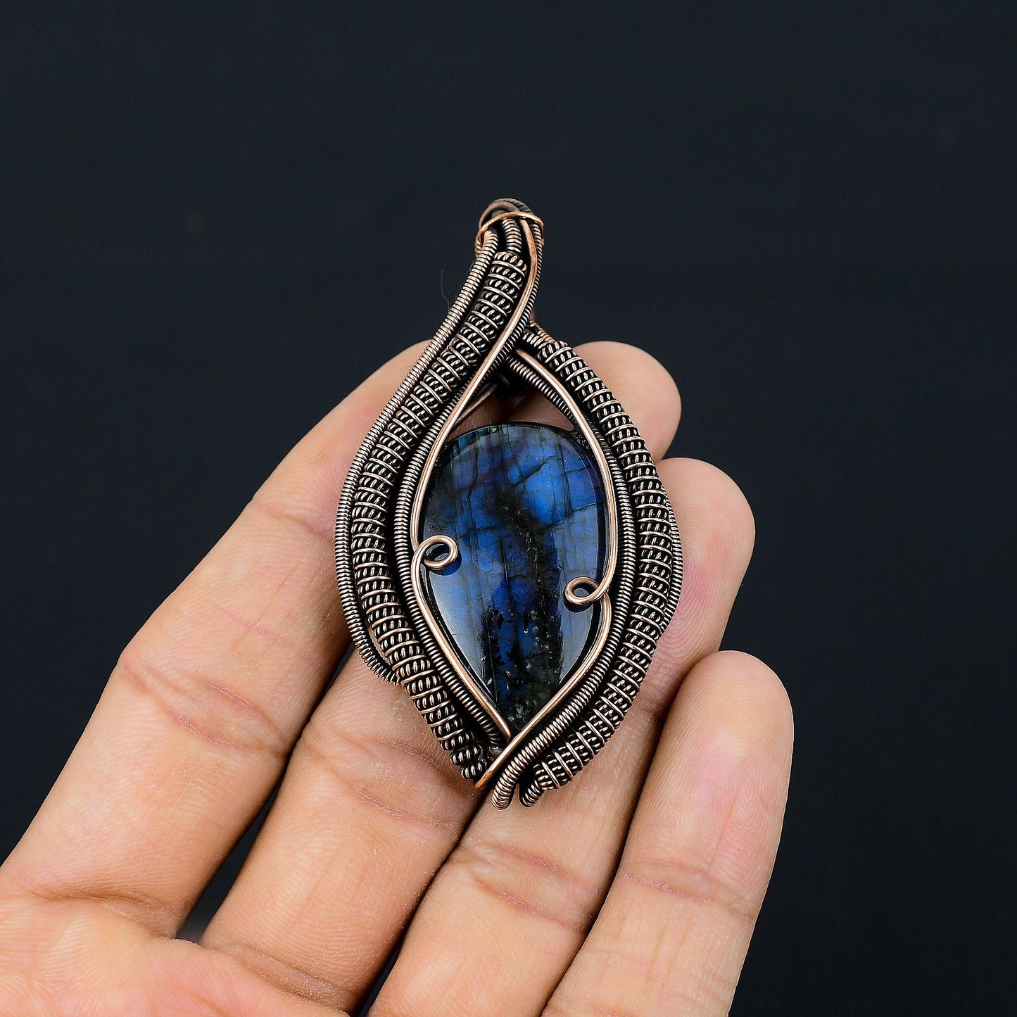 Blue Flash Labradorite Gemstone Pendant