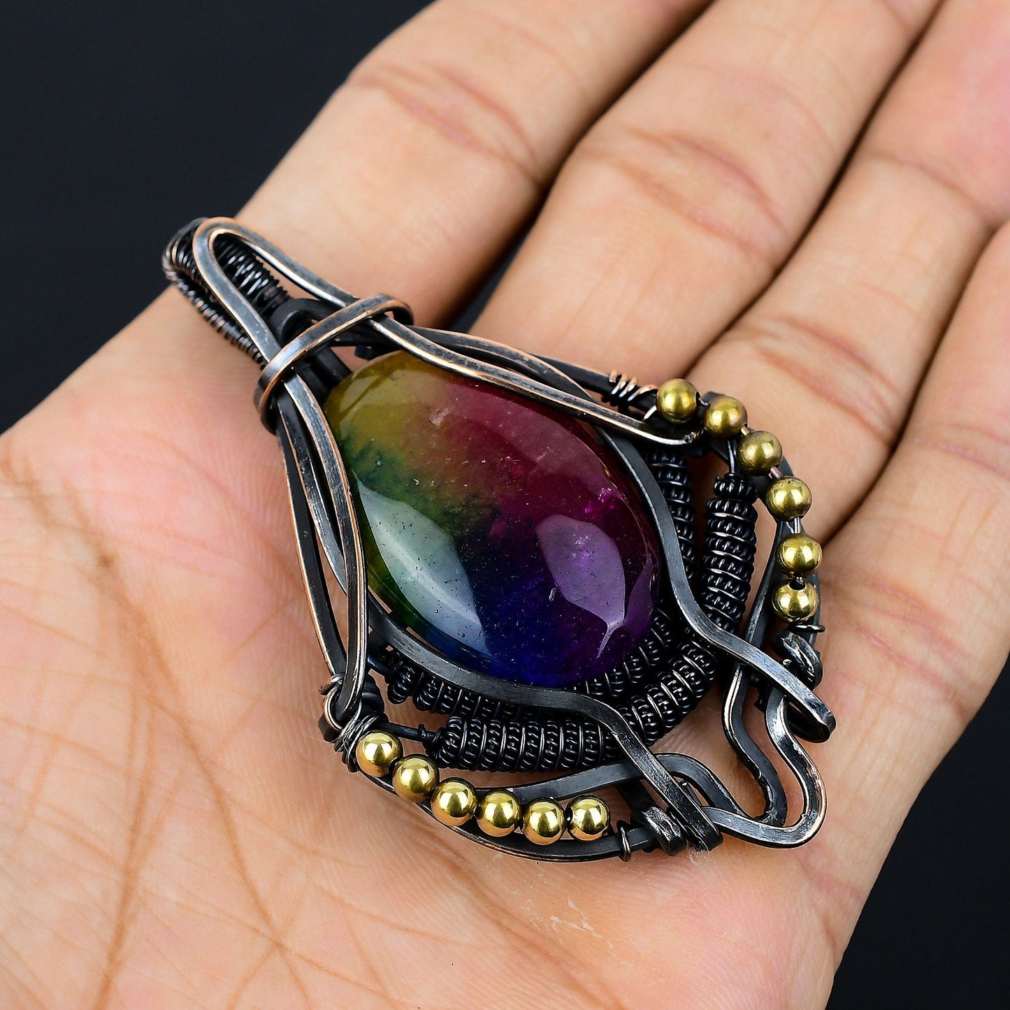 Rainbow Solar Quartz Gemstone Pendant