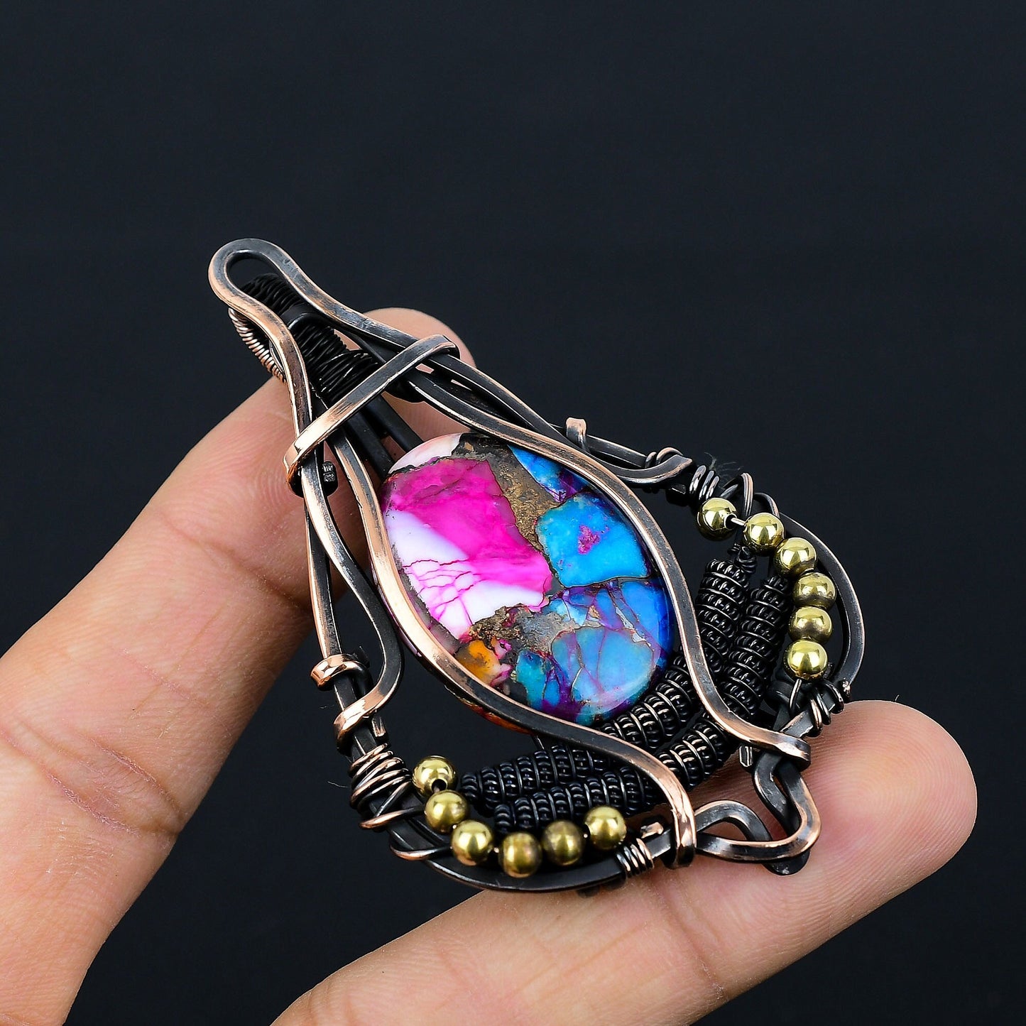 Pink Turquoise Gemstone Pendant