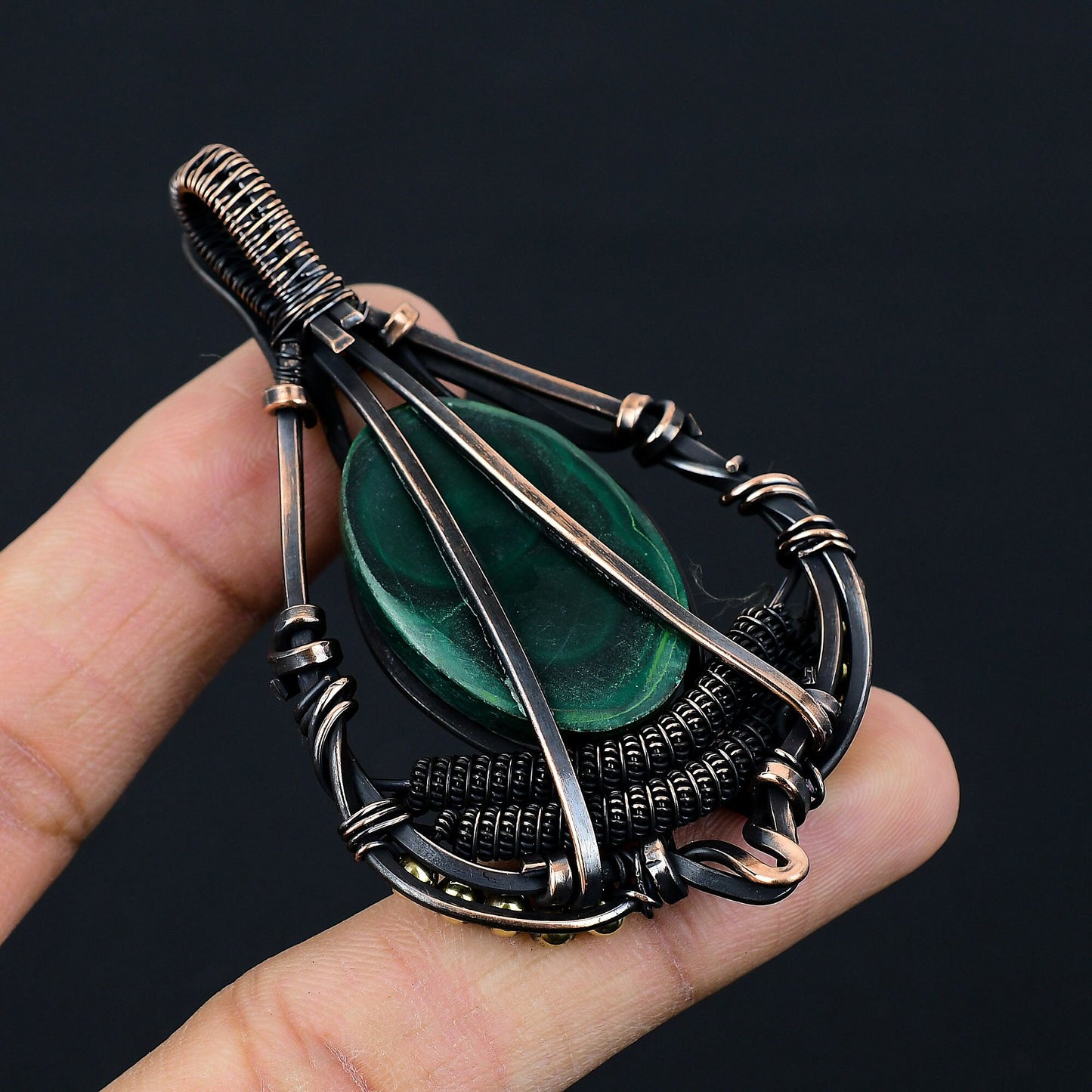 Green Malachite Gemstone Pendant