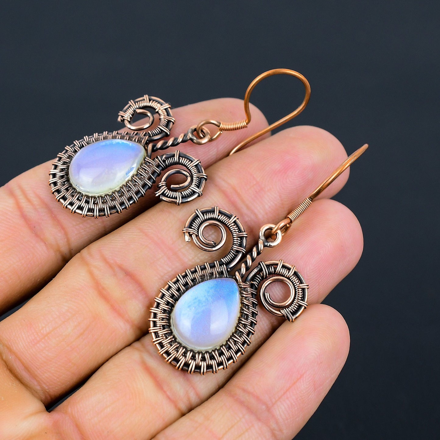 Rainbow Opal Gemstone Earrings