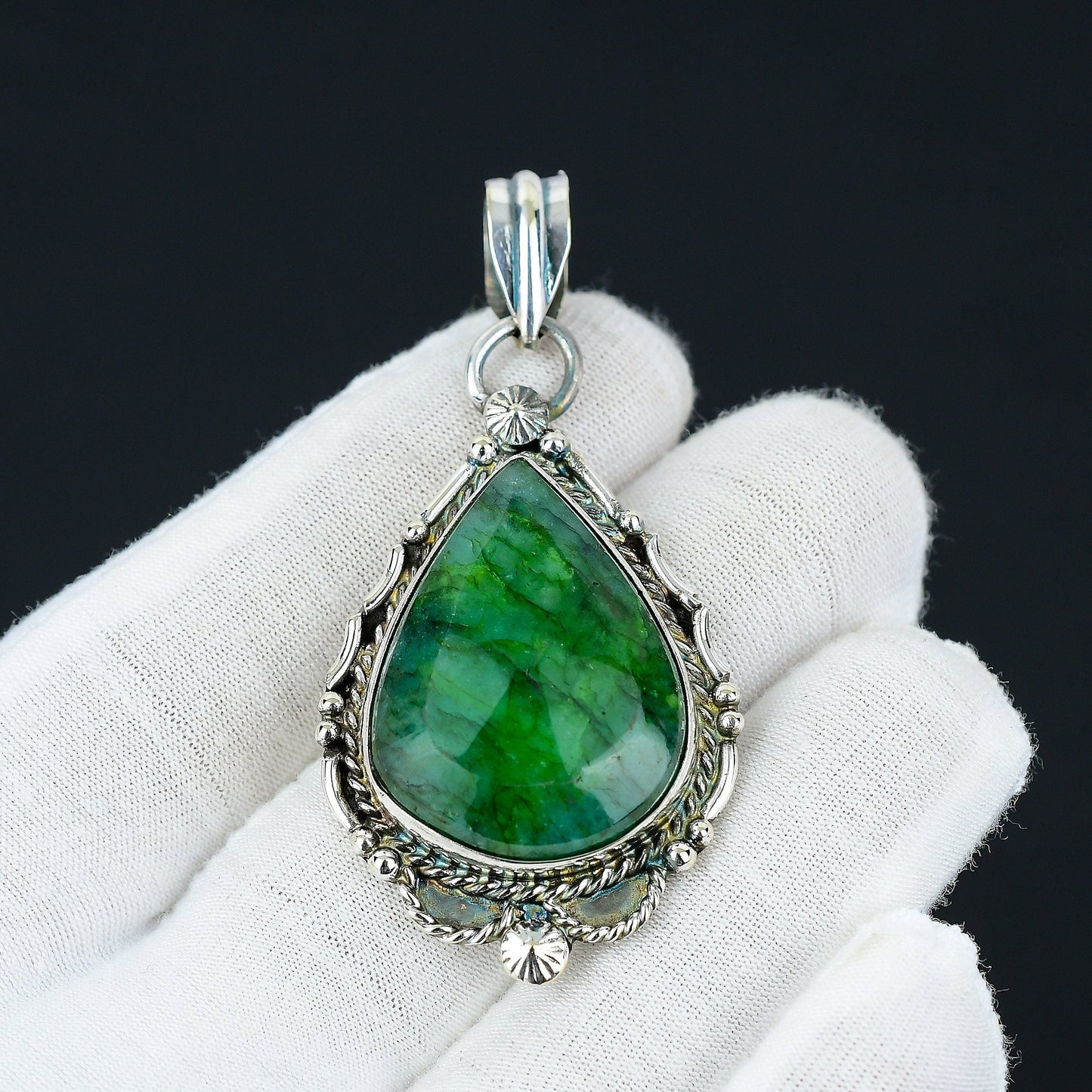 Green Emerald Gemstone Pendant