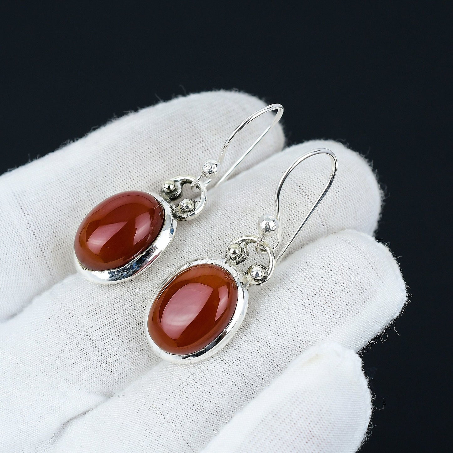 Red Carnelian Gemstone Earrings