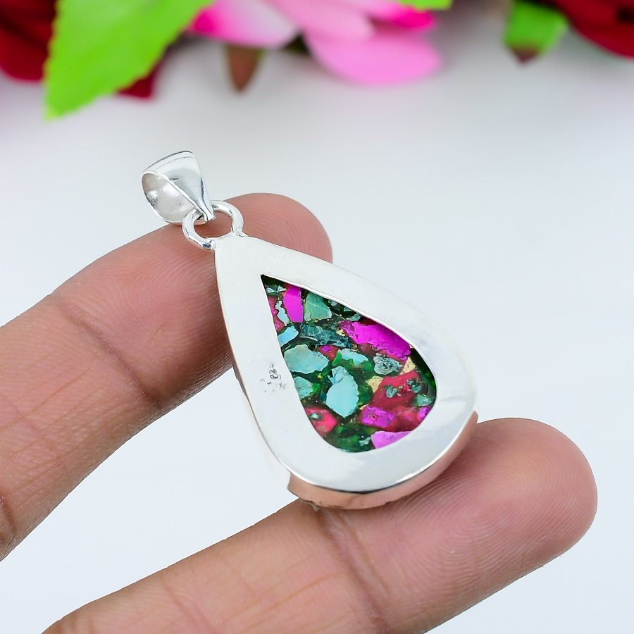 Orange Spiny Oyster Gemstone Pendant