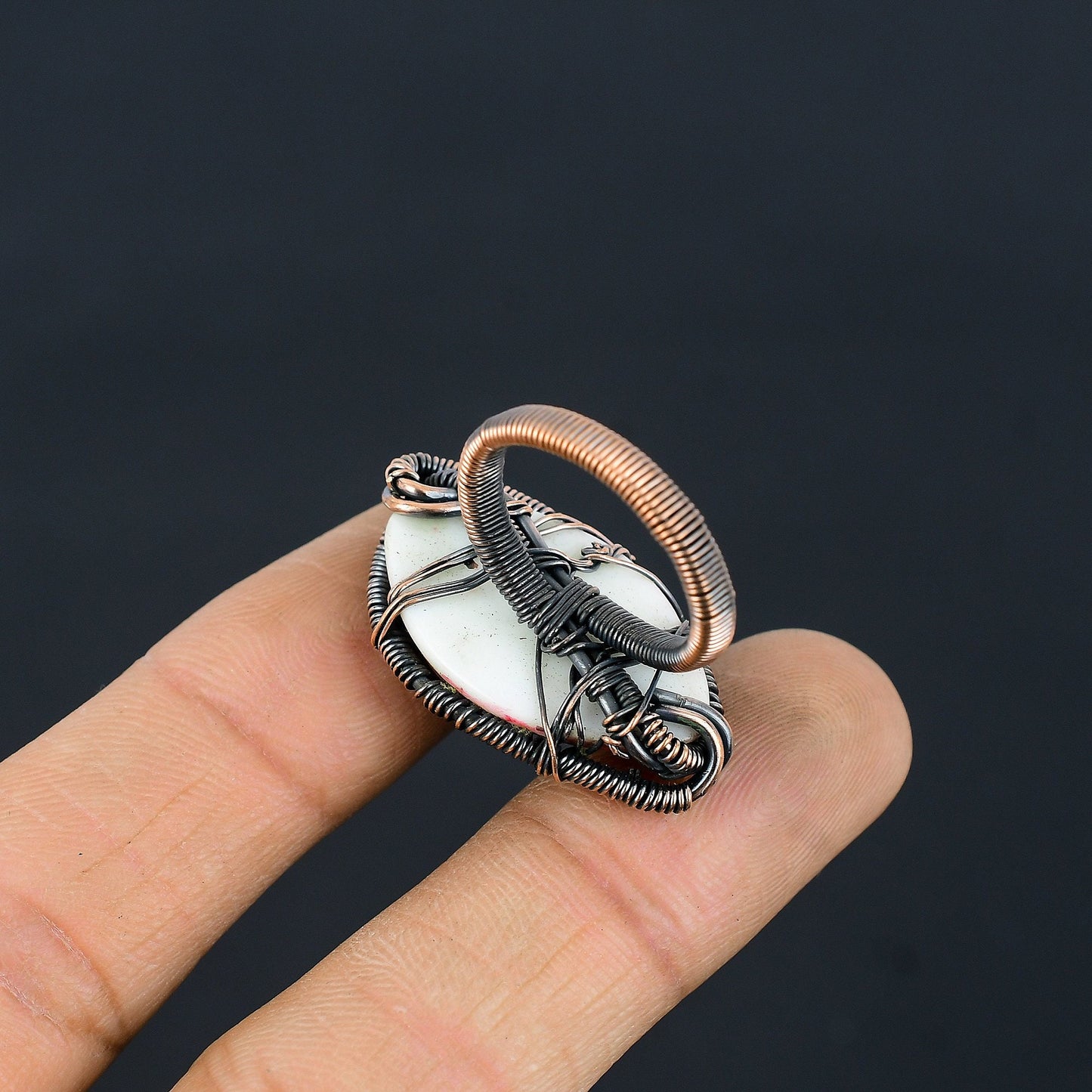 Blue Eye Gemstone Copper Ring