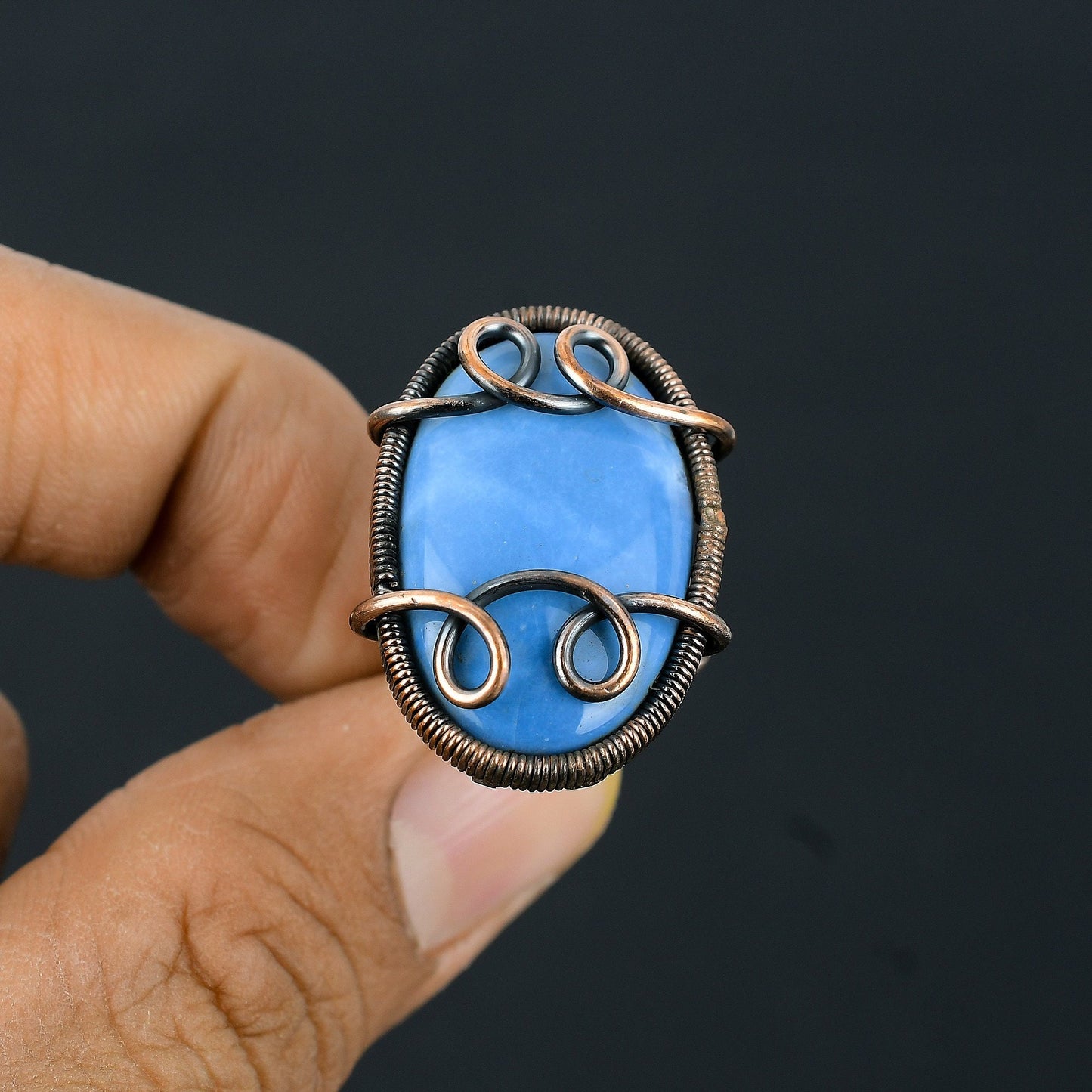 Blue Owyhee Opal Gemstone Ring