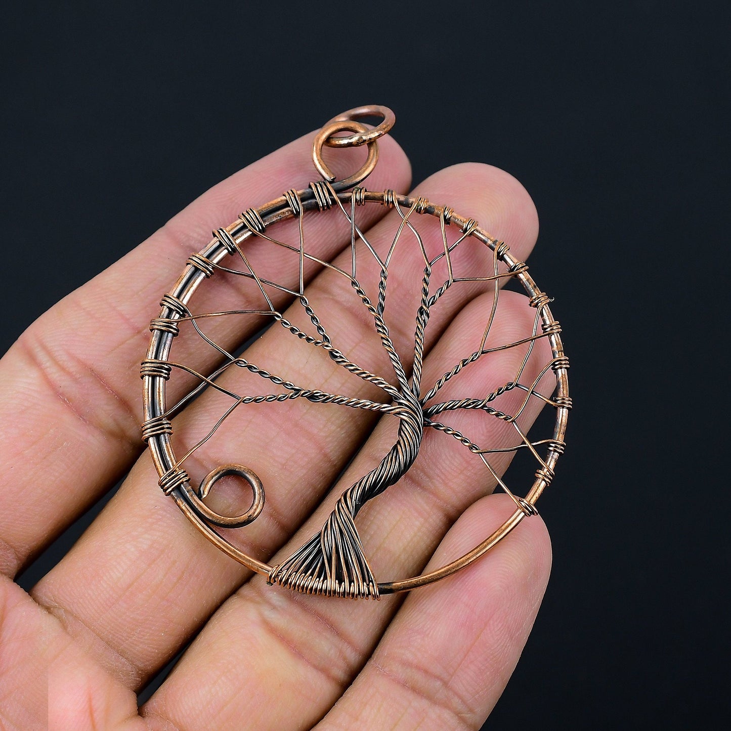 Copper Tree of Life Gemstone Pendant