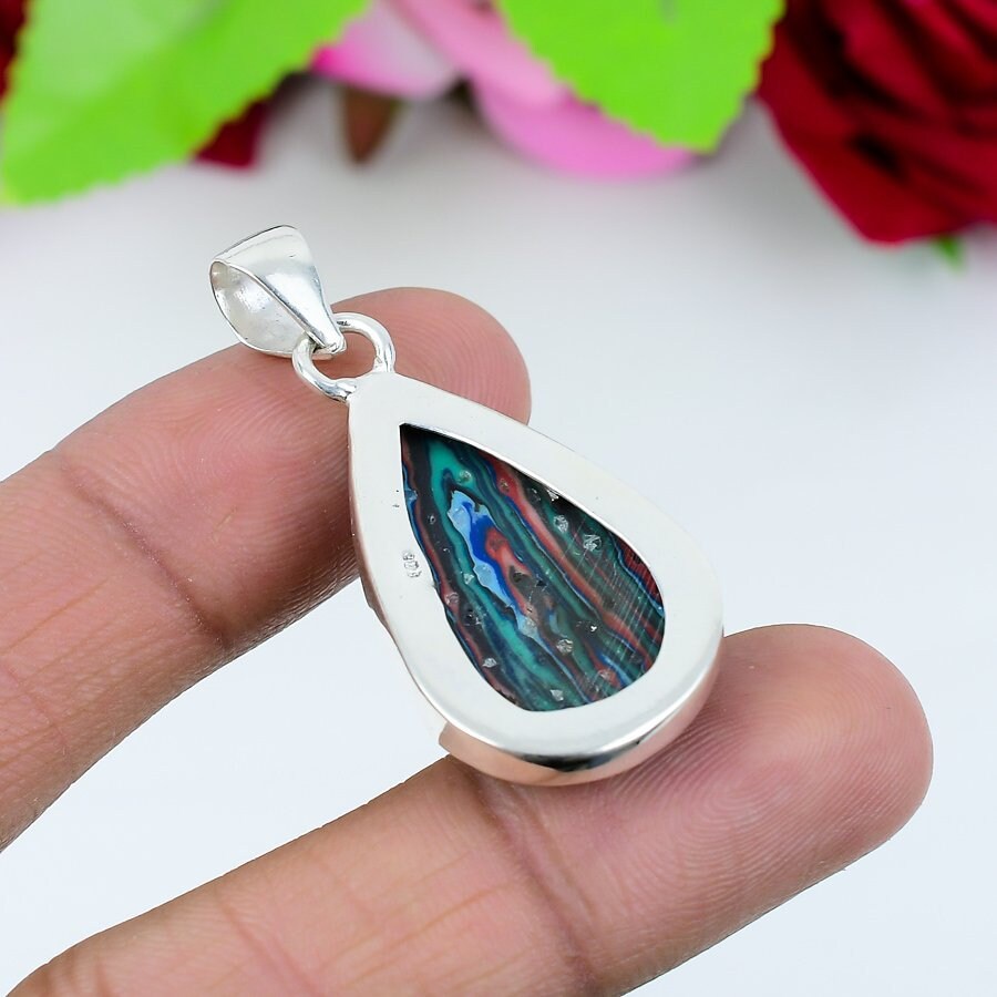 Rainbow Calsilica Gemstone Pendant